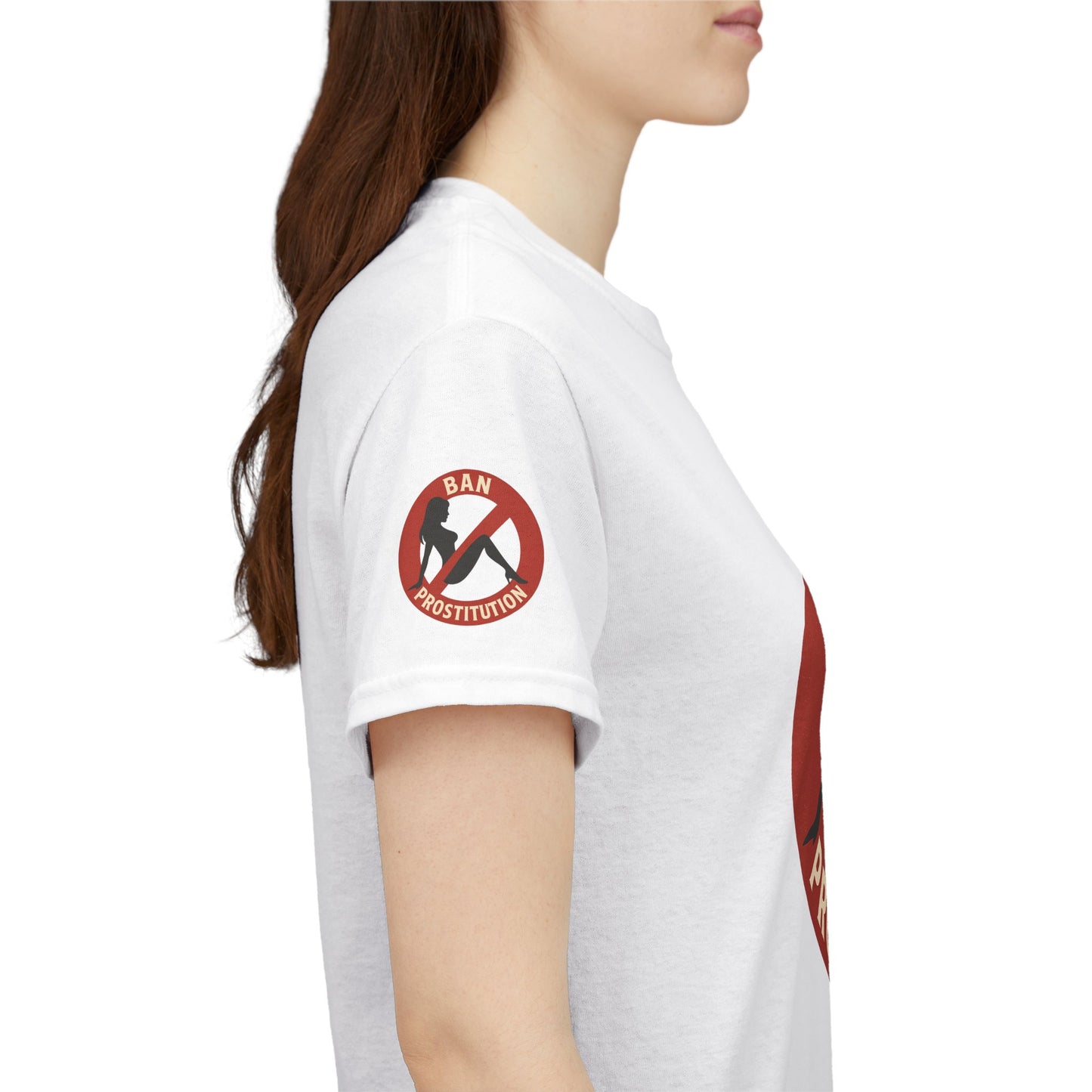 Ban Prostitution – Comedy Edition | Front, Back & Sleeve Print T-Shirt