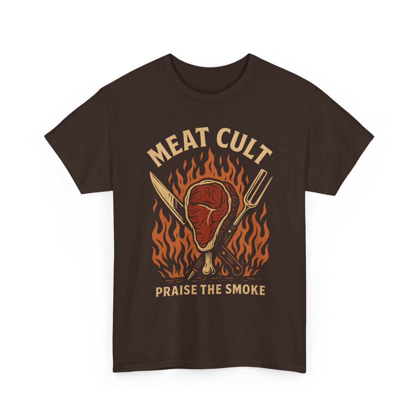 Meat Cult – Praise the Smoke | Outlaw BBQ T-Shirt