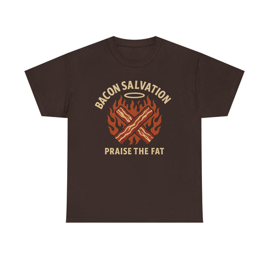 Bacon Salvation – Praise the Fat | Outlaw BBQ T-Shirt