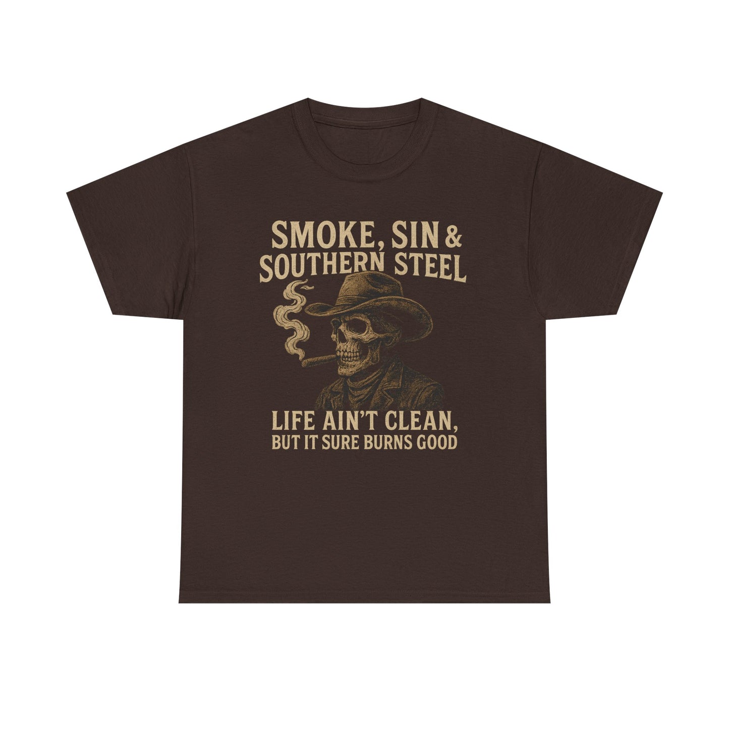 SMOKE, SIN & SOUTHERN STEEL - Unisex Heavy Cotton Tee