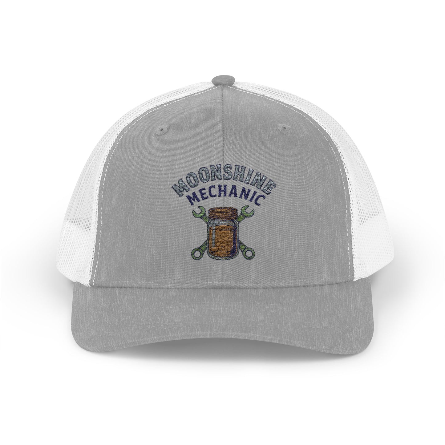 Moonshine Mechanic Trucker Cap – Fixing Problems One Jar at a Time