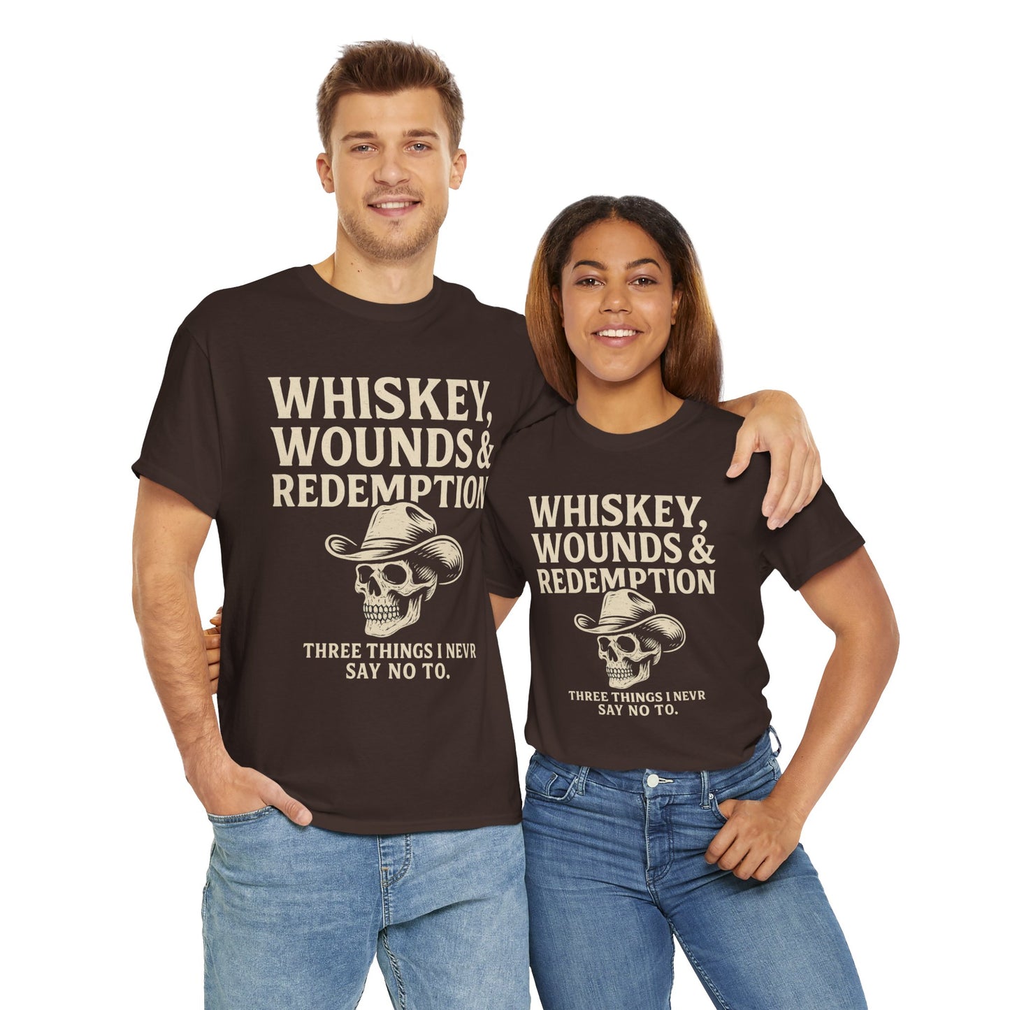 Whiskey, Wounds & Redemption- Unisex Heavy Cotton Tee