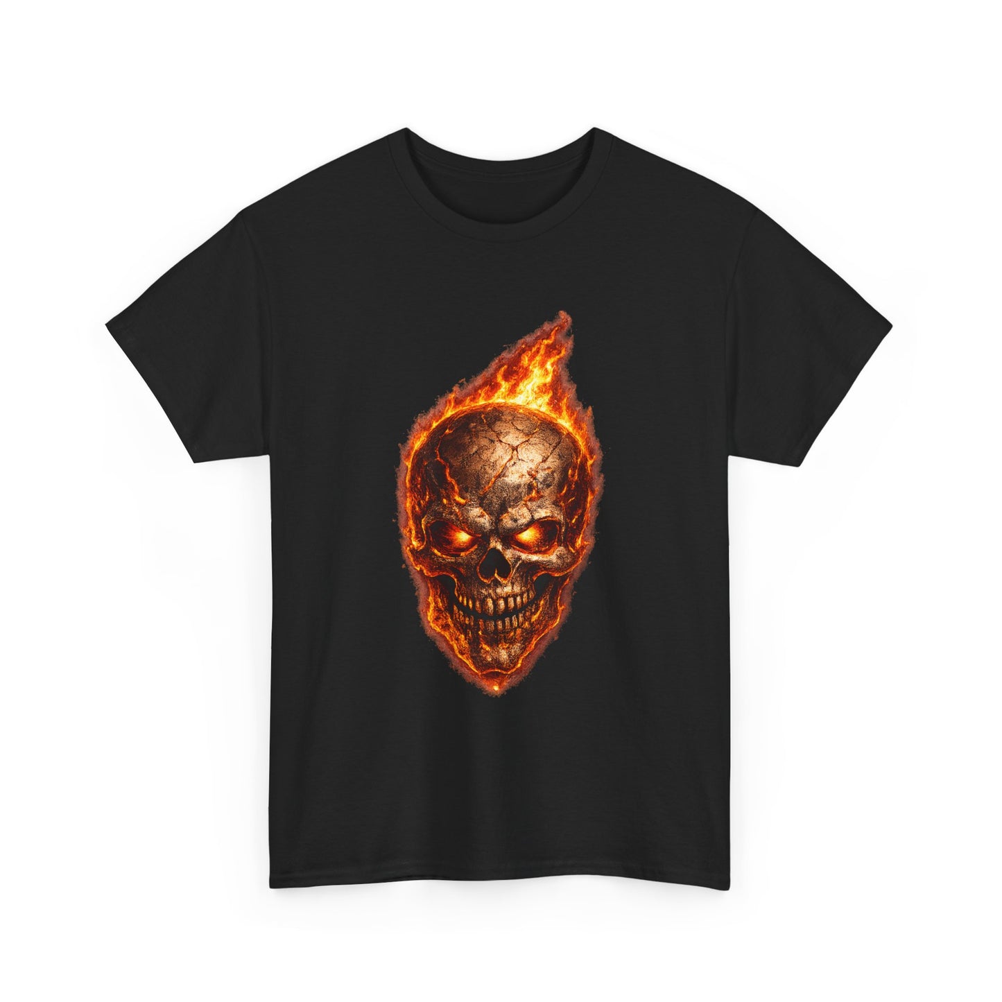 Forge Skull T-Shirt | Molten Skull Fire Metal Graphic