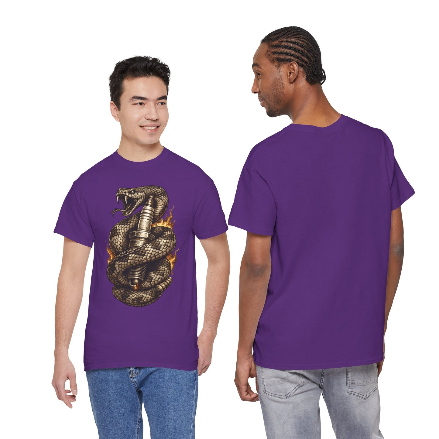 Snake & Spark T-Shirt | Rattlesnake and Spark Plug Graphic