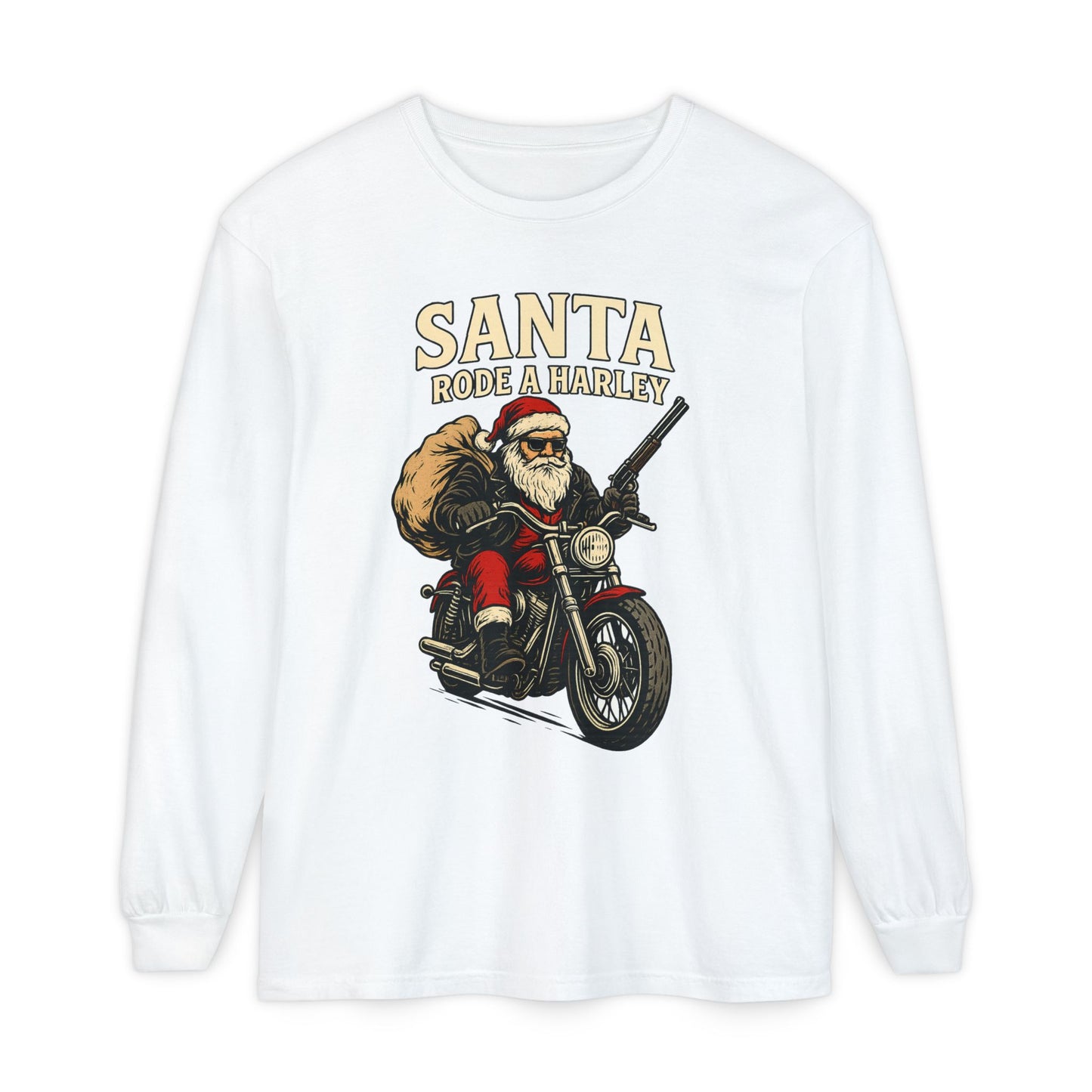 Santa Rode a Harley – Outlaw Christmas Edition Long Sleeve Tee