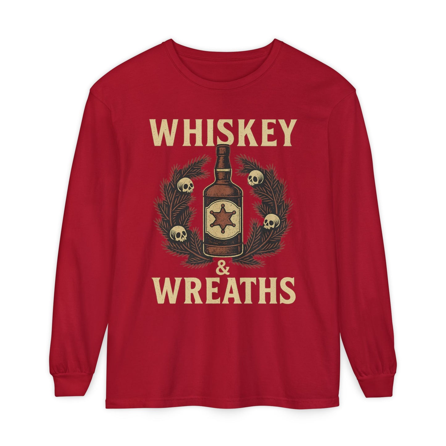 Whiskey & Wreaths – Outlaw Christmas Long Sleeve Tee
