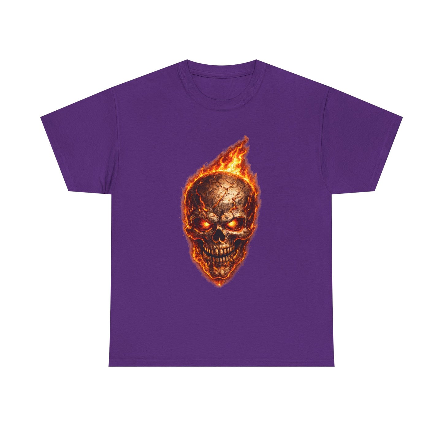 Forge Skull T-Shirt | Molten Skull Fire Metal Graphic