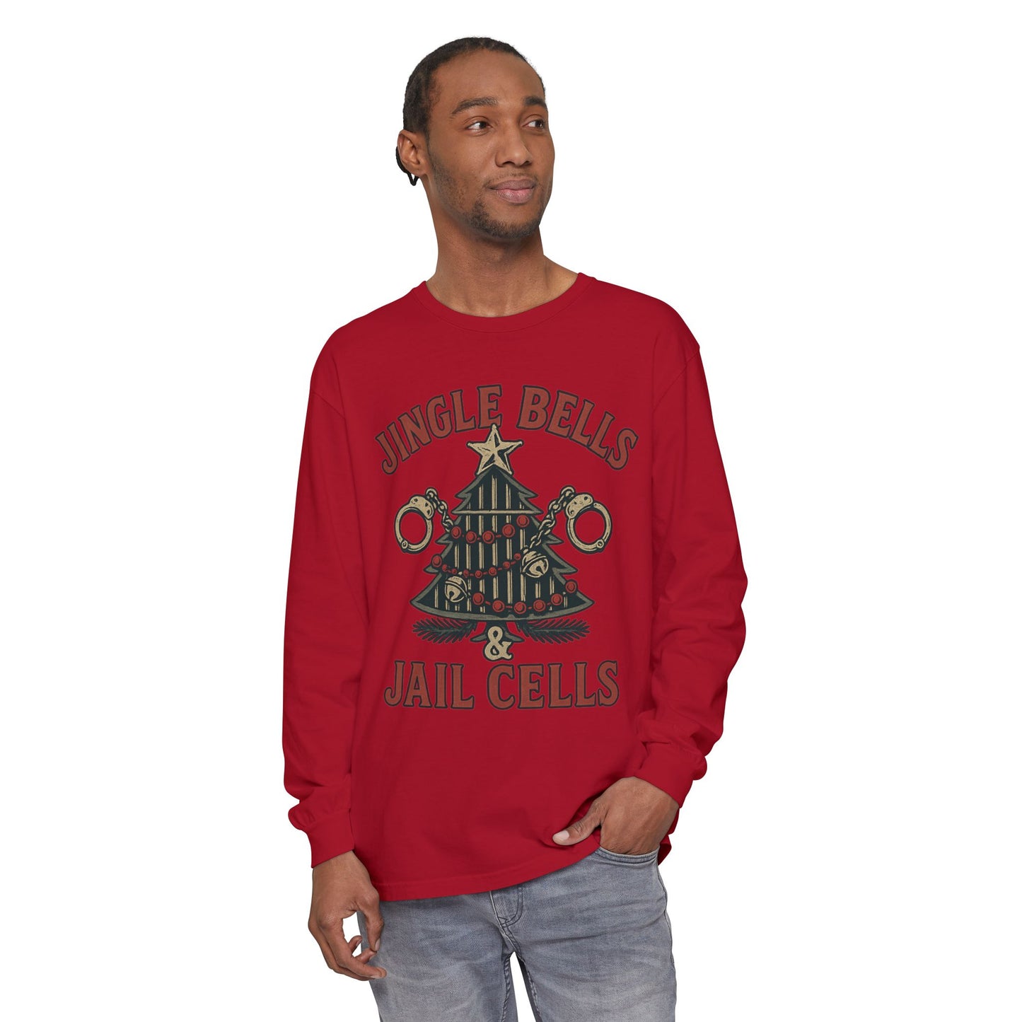 Jingle Bells & Jail Cells – Outlaw Christmas Long Sleeve Shirt