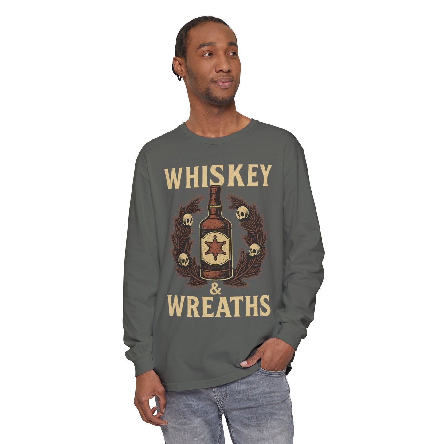 Whiskey & Wreaths – Outlaw Christmas Long Sleeve Tee