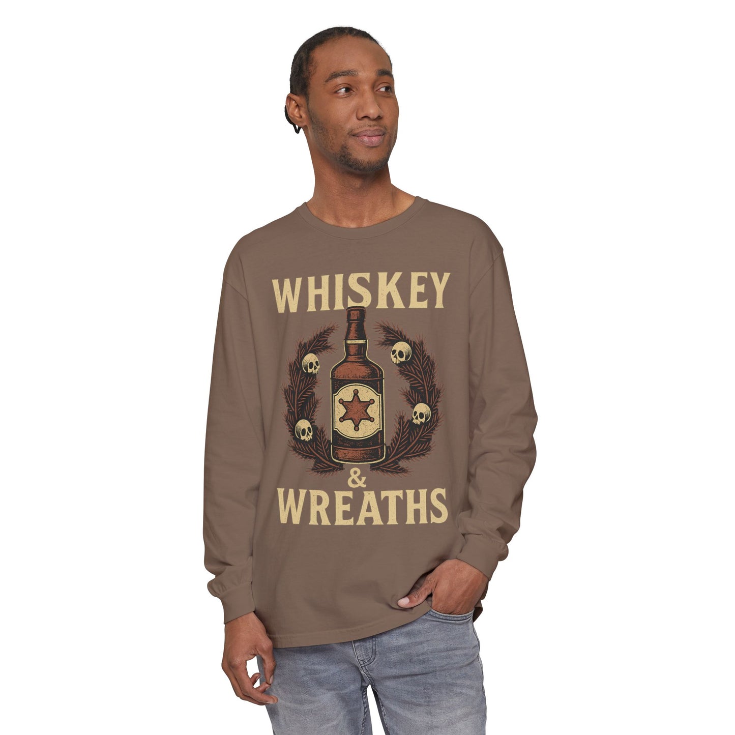 Whiskey & Wreaths – Outlaw Christmas Long Sleeve Tee