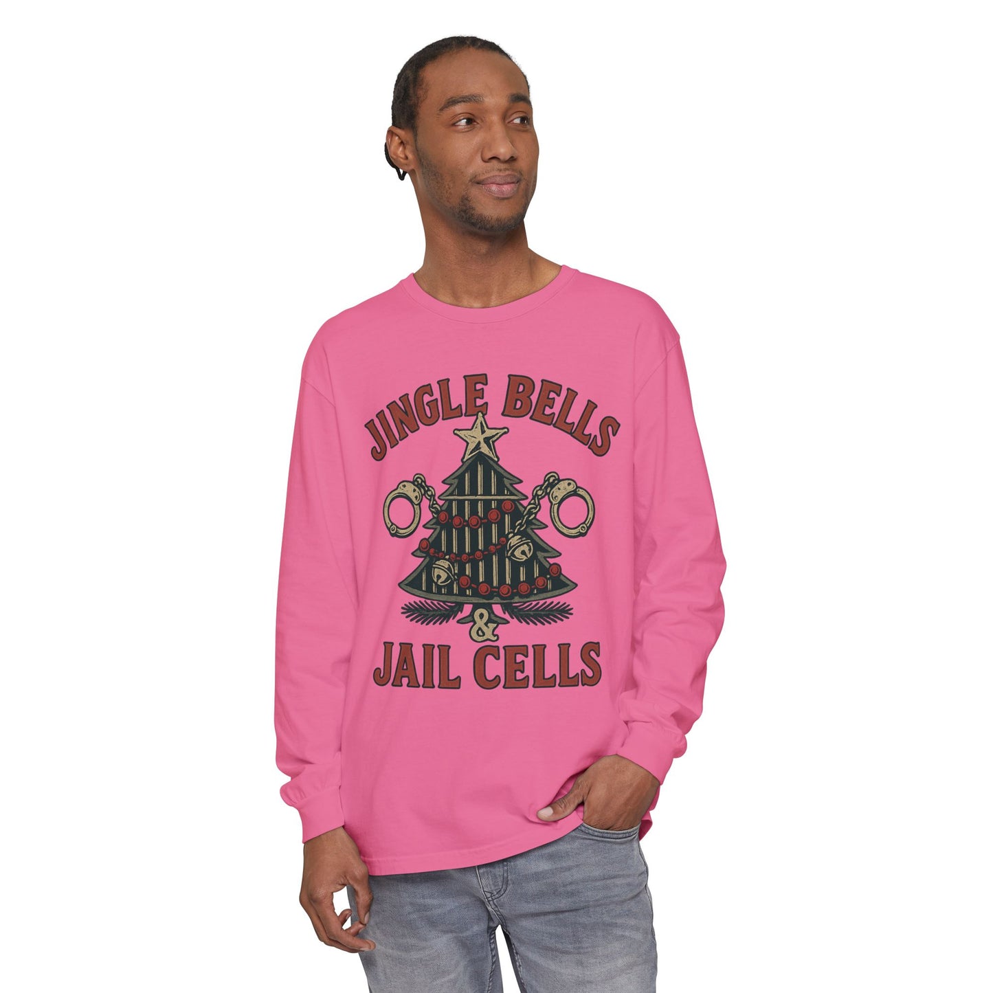 Jingle Bells & Jail Cells – Outlaw Christmas Long Sleeve Shirt
