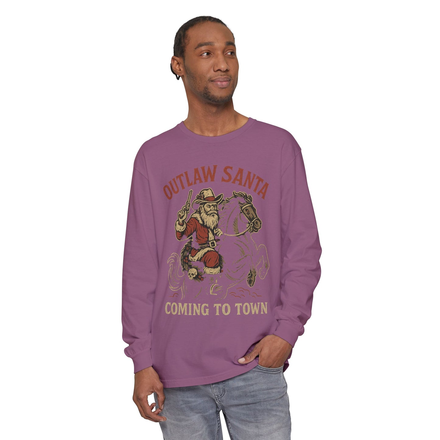 Silent Night in Outlaw Heaven – Western Christmas Long Sleeve Tee