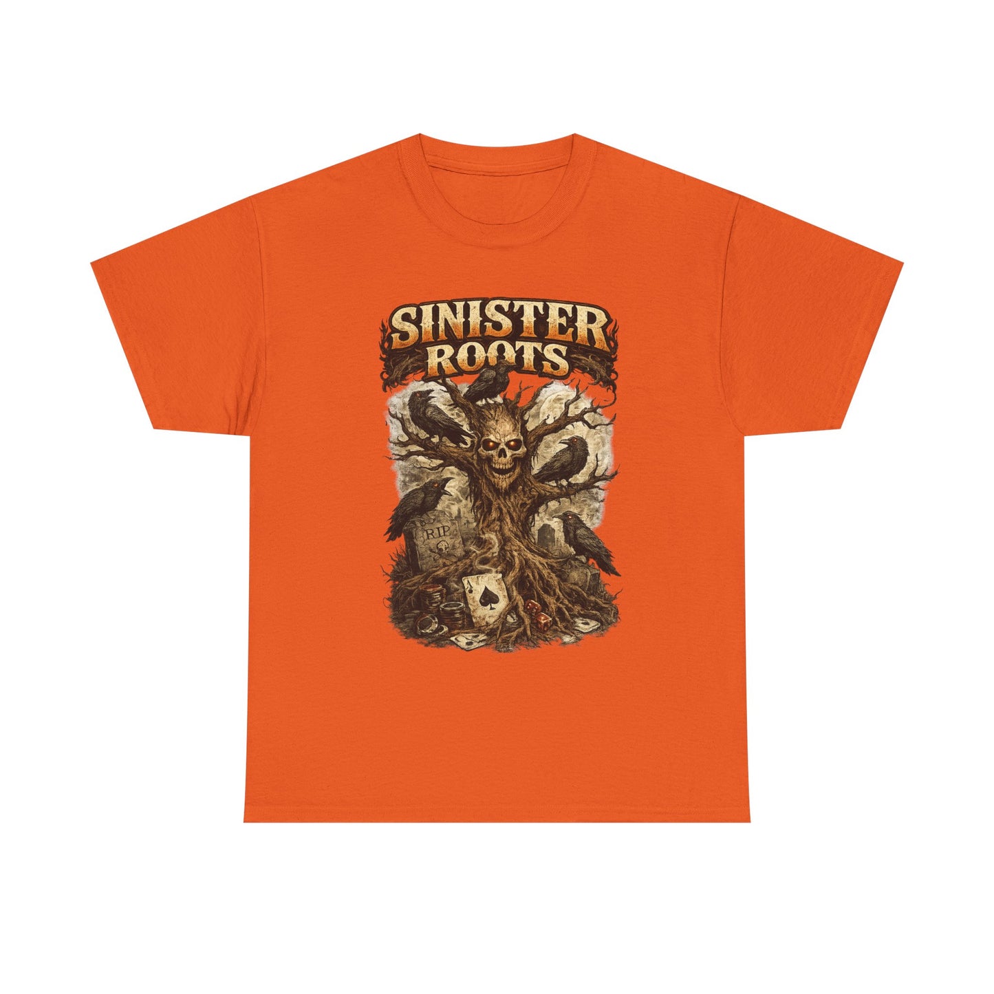 Sinister Roots T-Shirt | Gothic Skull Tree Graphic Design