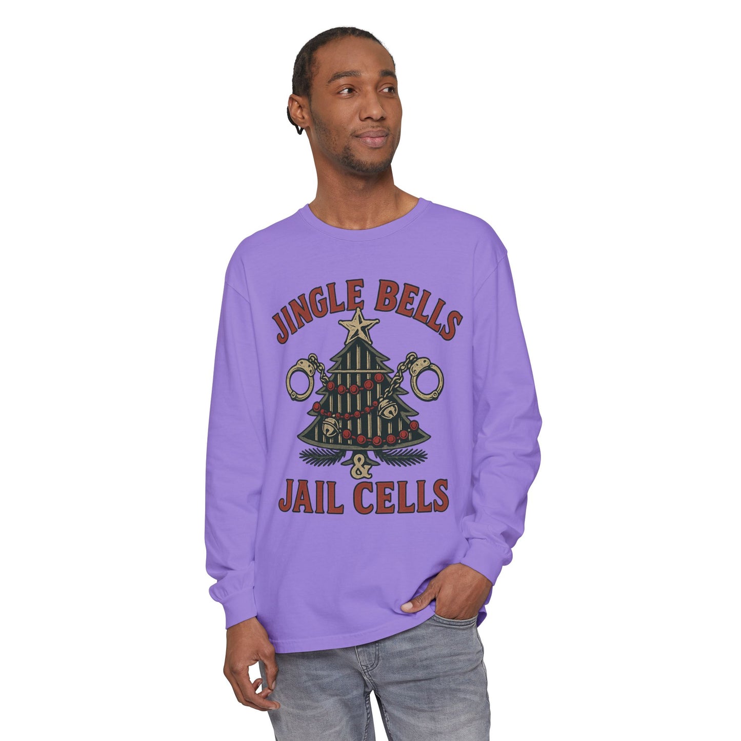 Jingle Bells & Jail Cells – Outlaw Christmas Long Sleeve Shirt
