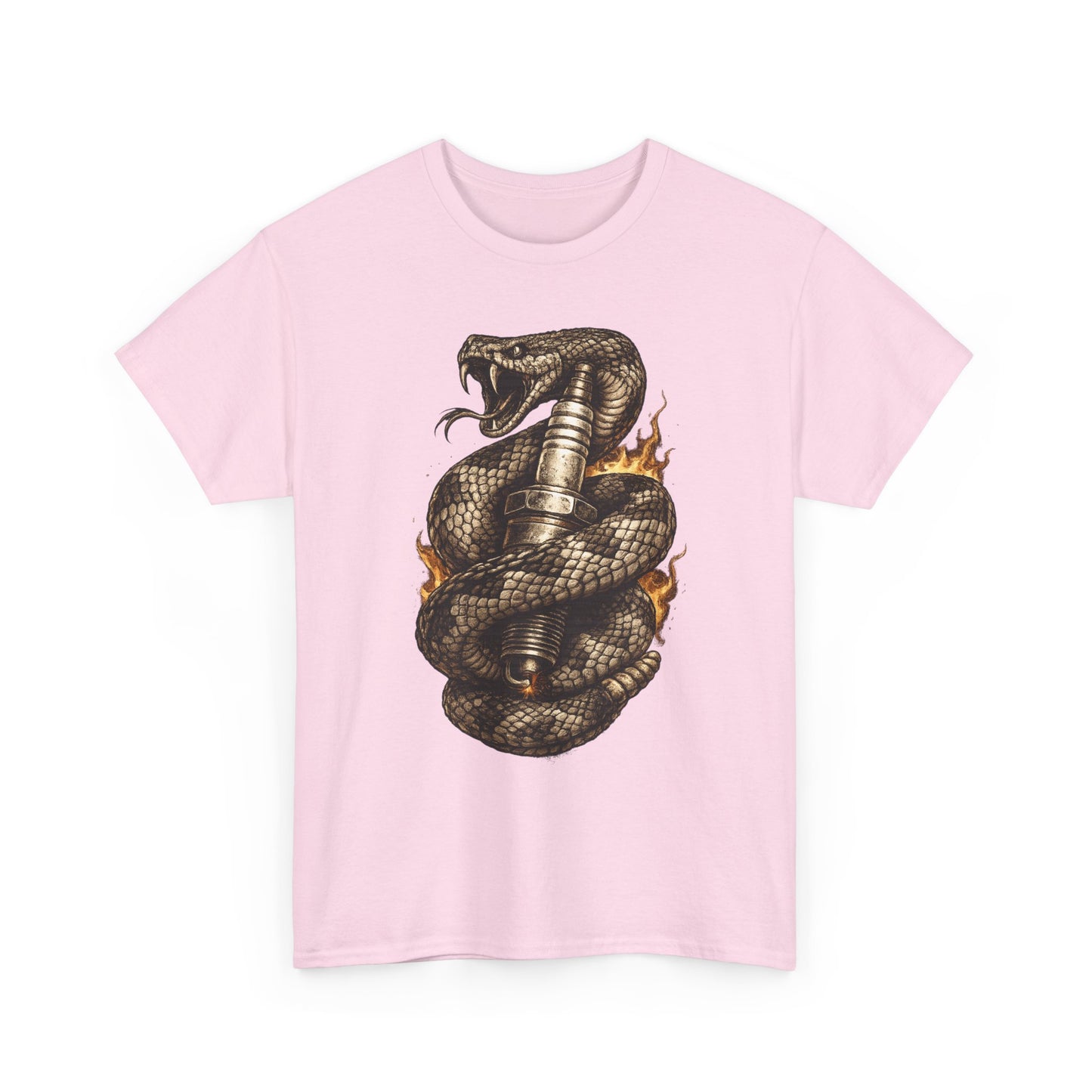 Snake & Spark T-Shirt | Rattlesnake and Spark Plug Graphic