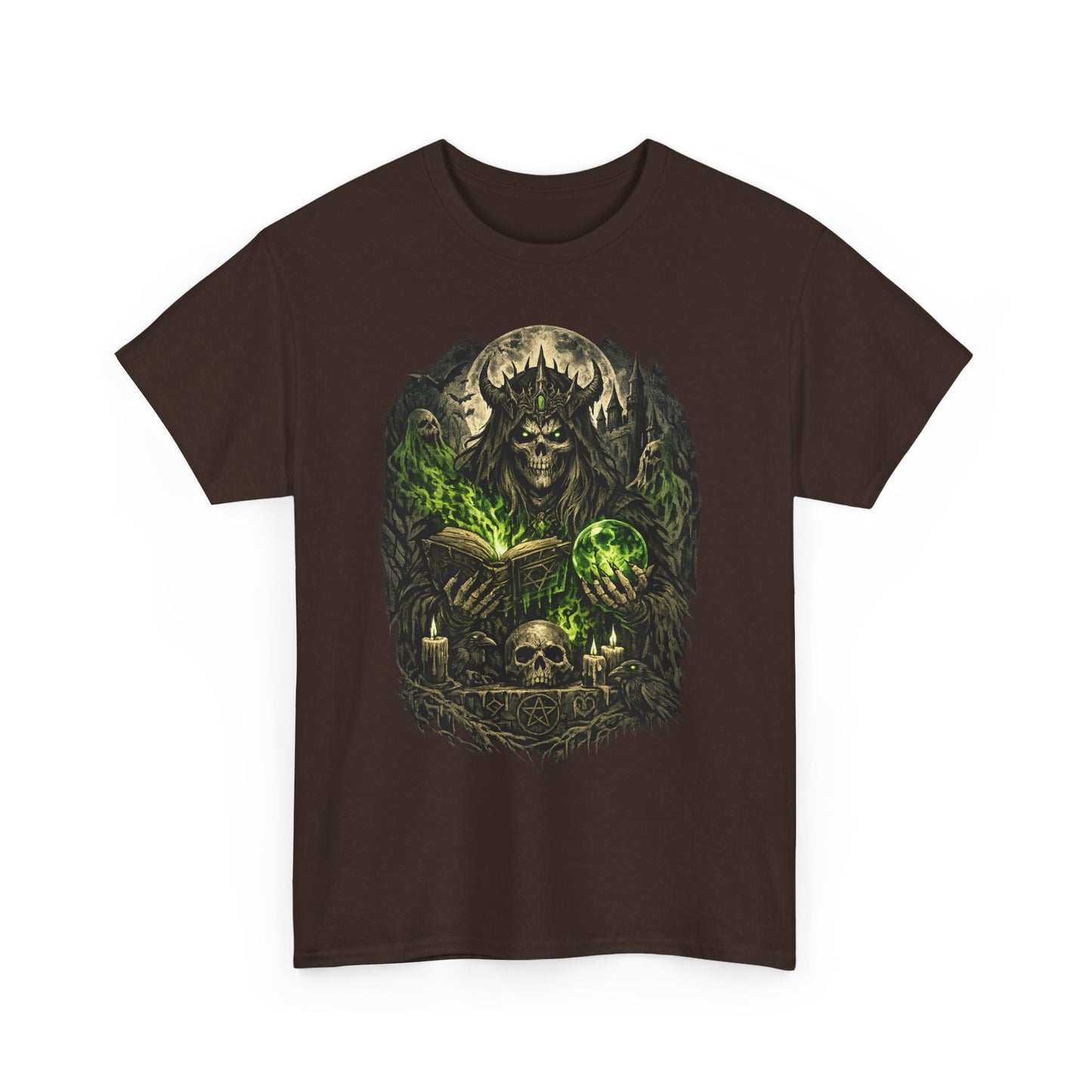 Demon King Skull Mage Tee — Dark Fantasy Graphic T‑Shirt