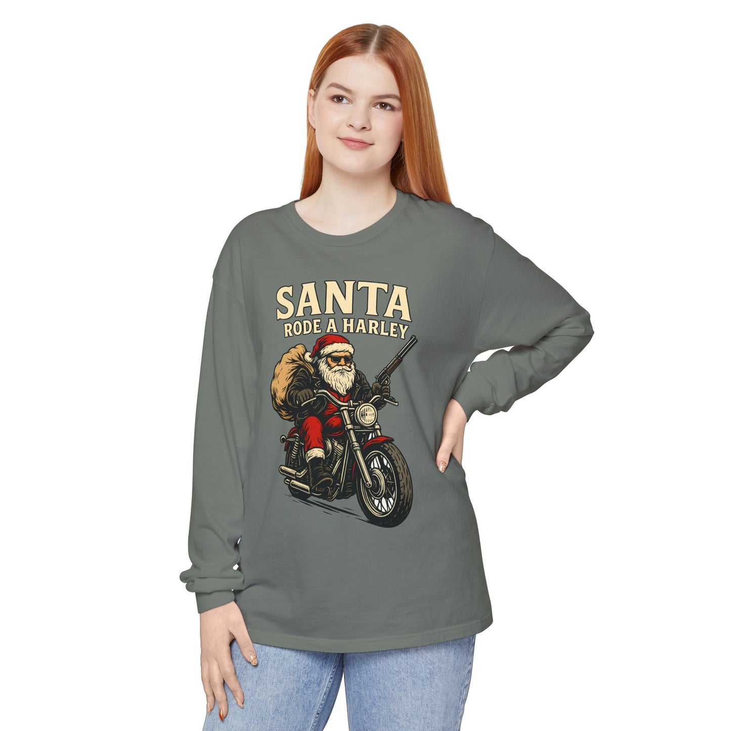 Santa Rode a Harley – Outlaw Christmas Edition Long Sleeve Tee