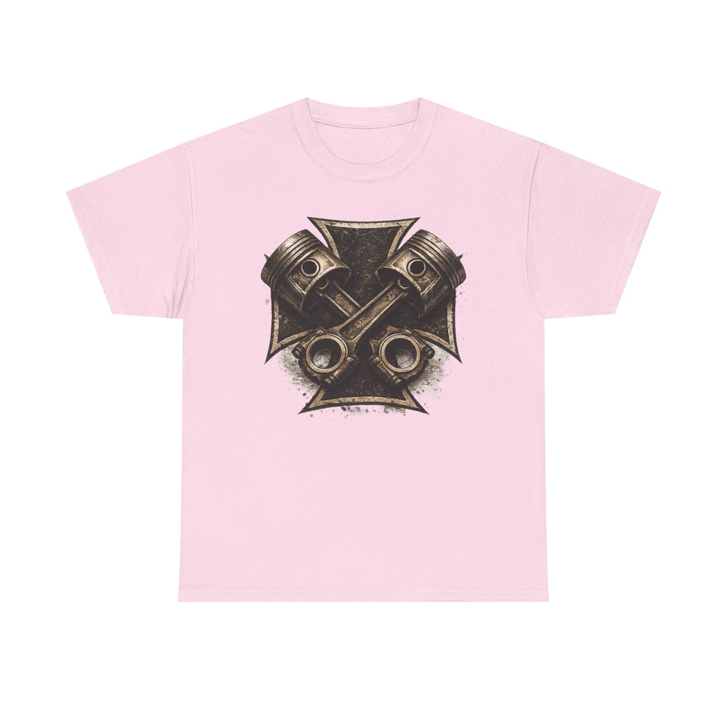 Iron Cross Pistons T-Shirt | Biker Garage Engine Graphic