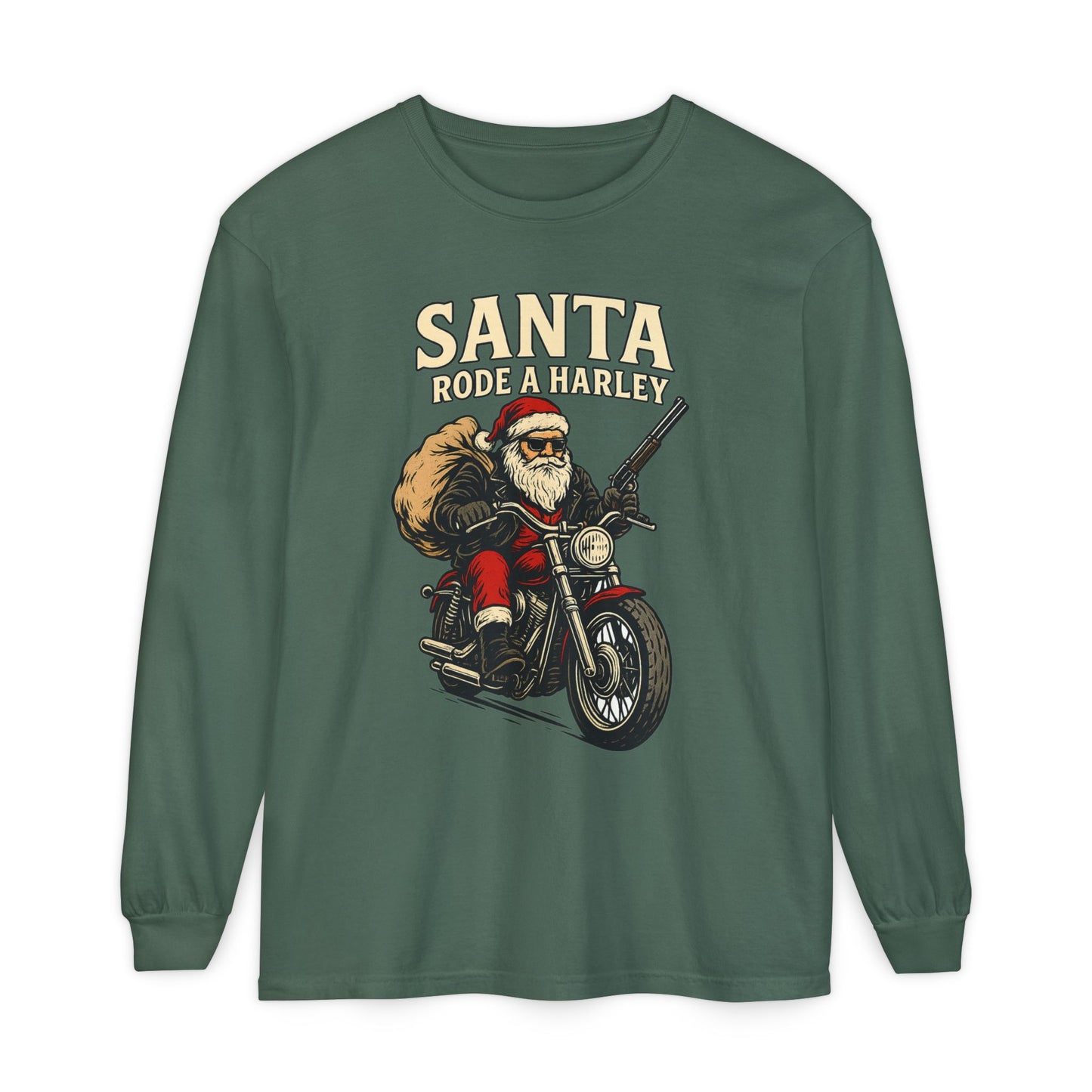 Santa Rode a Harley – Outlaw Christmas Edition Long Sleeve Tee