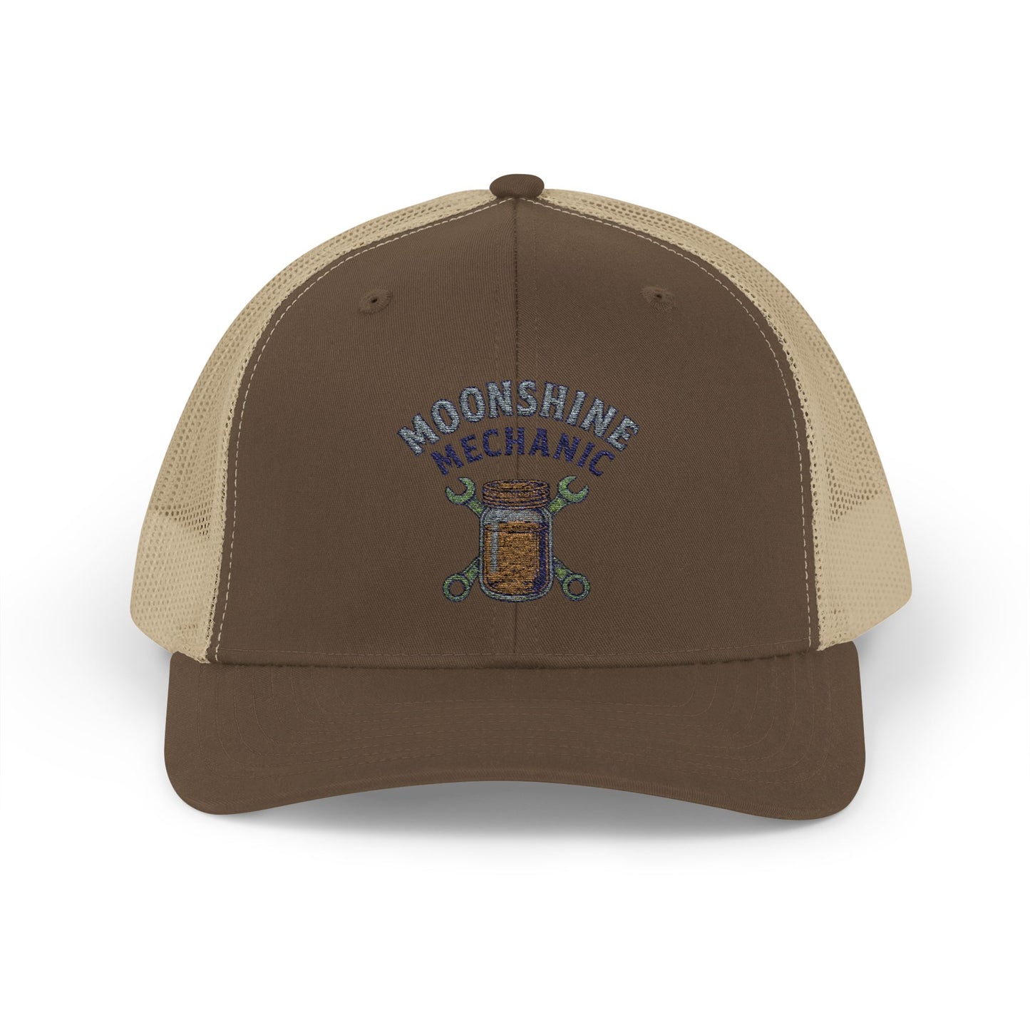 Moonshine Mechanic Trucker Cap – Fixing Problems One Jar at a Time