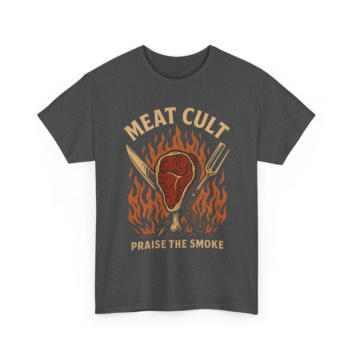 Meat Cult – Praise the Smoke | Outlaw BBQ T-Shirt