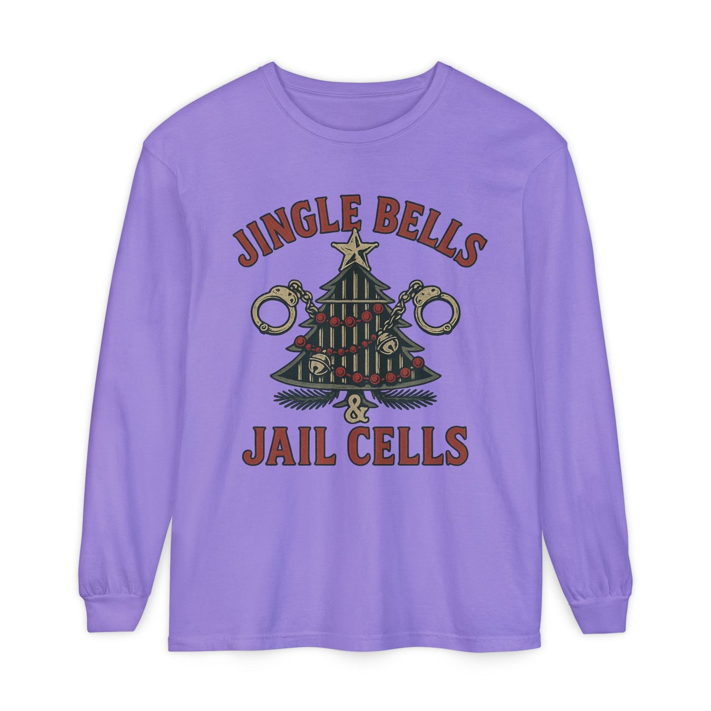 Jingle Bells & Jail Cells – Outlaw Christmas Long Sleeve Shirt