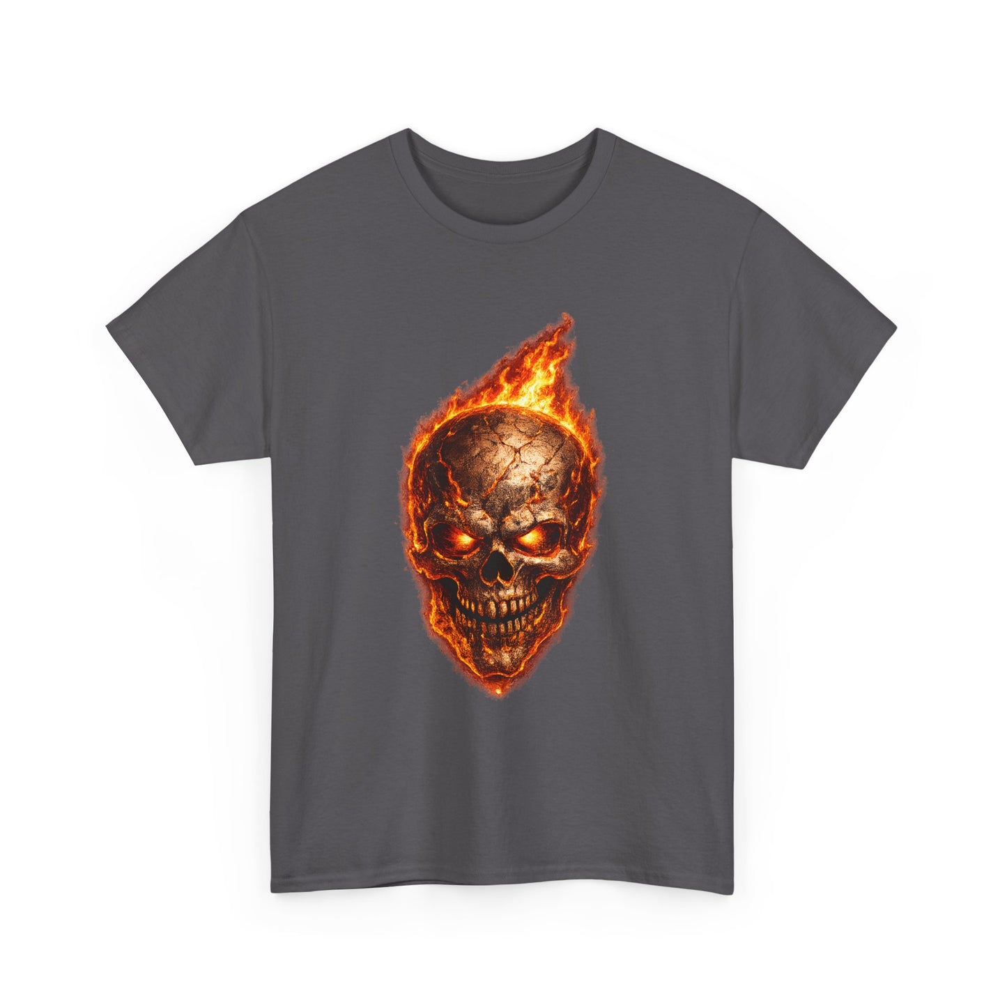 Forge Skull T-Shirt | Molten Skull Fire Metal Graphic
