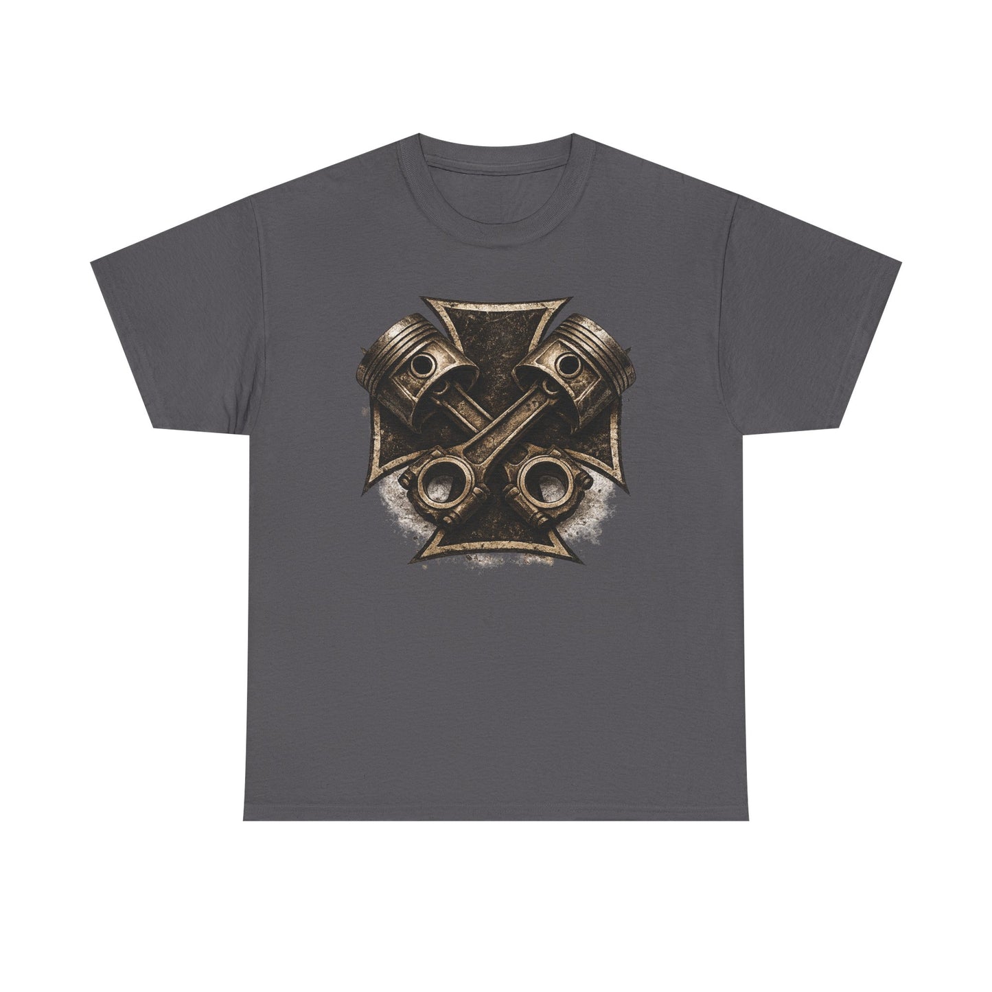 Iron Cross Pistons T-Shirt | Biker Garage Engine Graphic