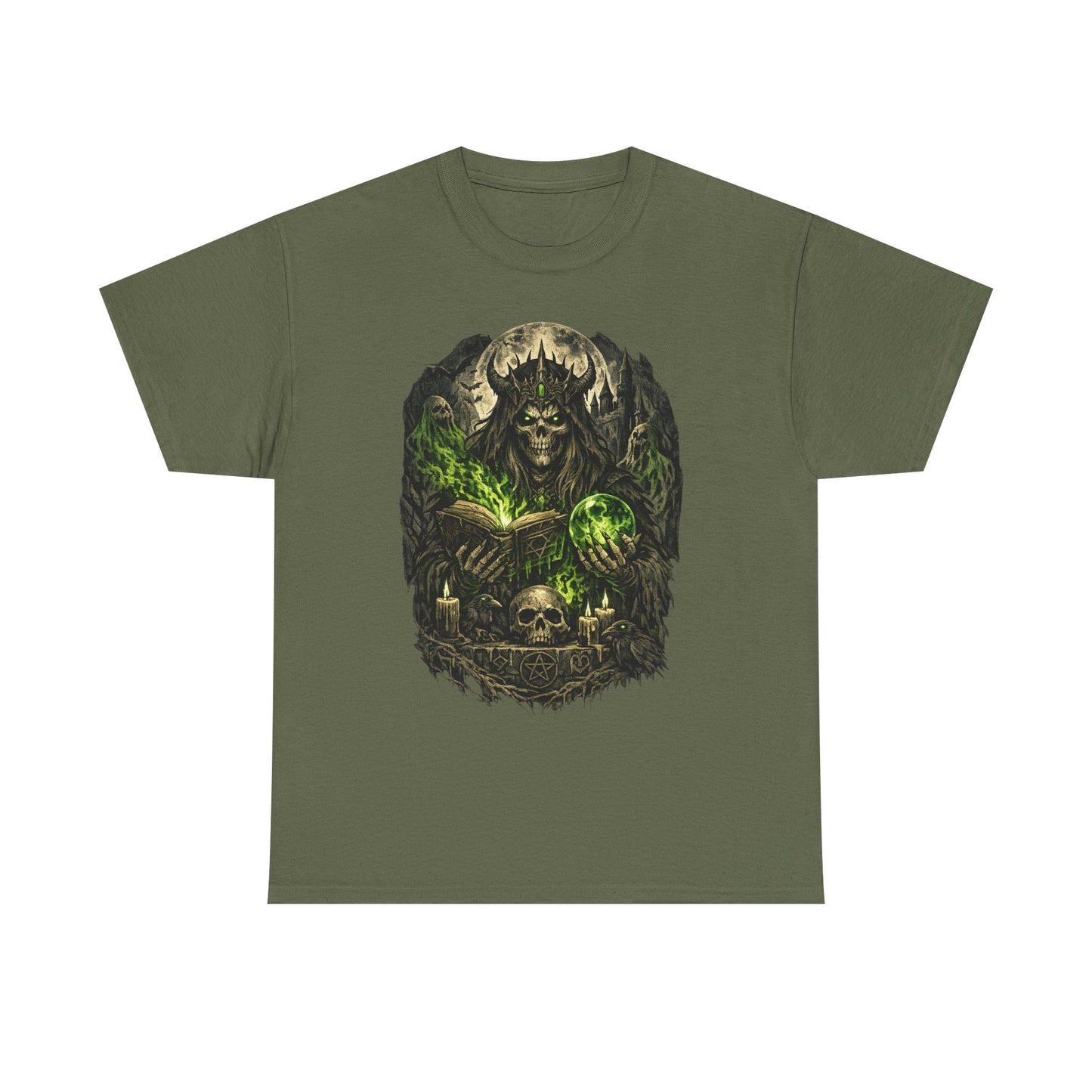 Demon King Skull Mage Tee — Dark Fantasy Graphic T‑Shirt