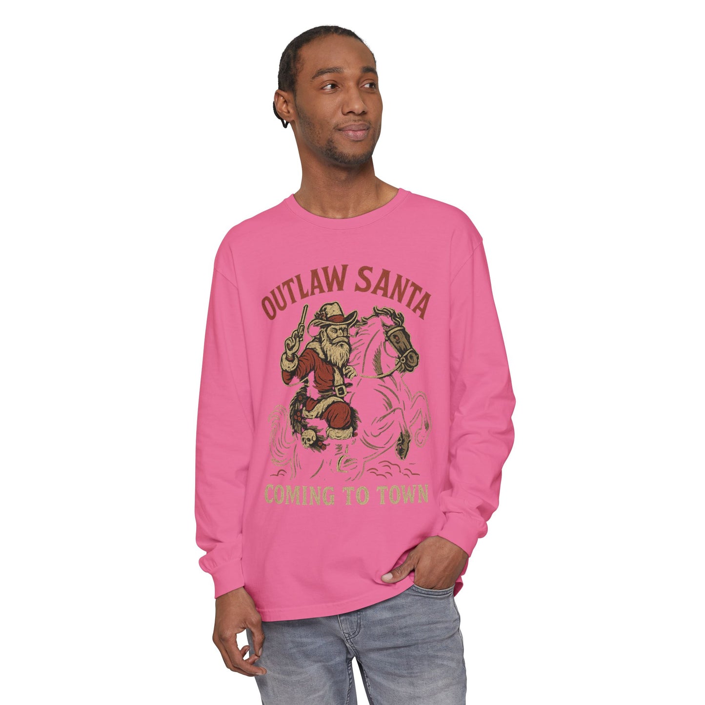 Silent Night in Outlaw Heaven – Western Christmas Long Sleeve Tee