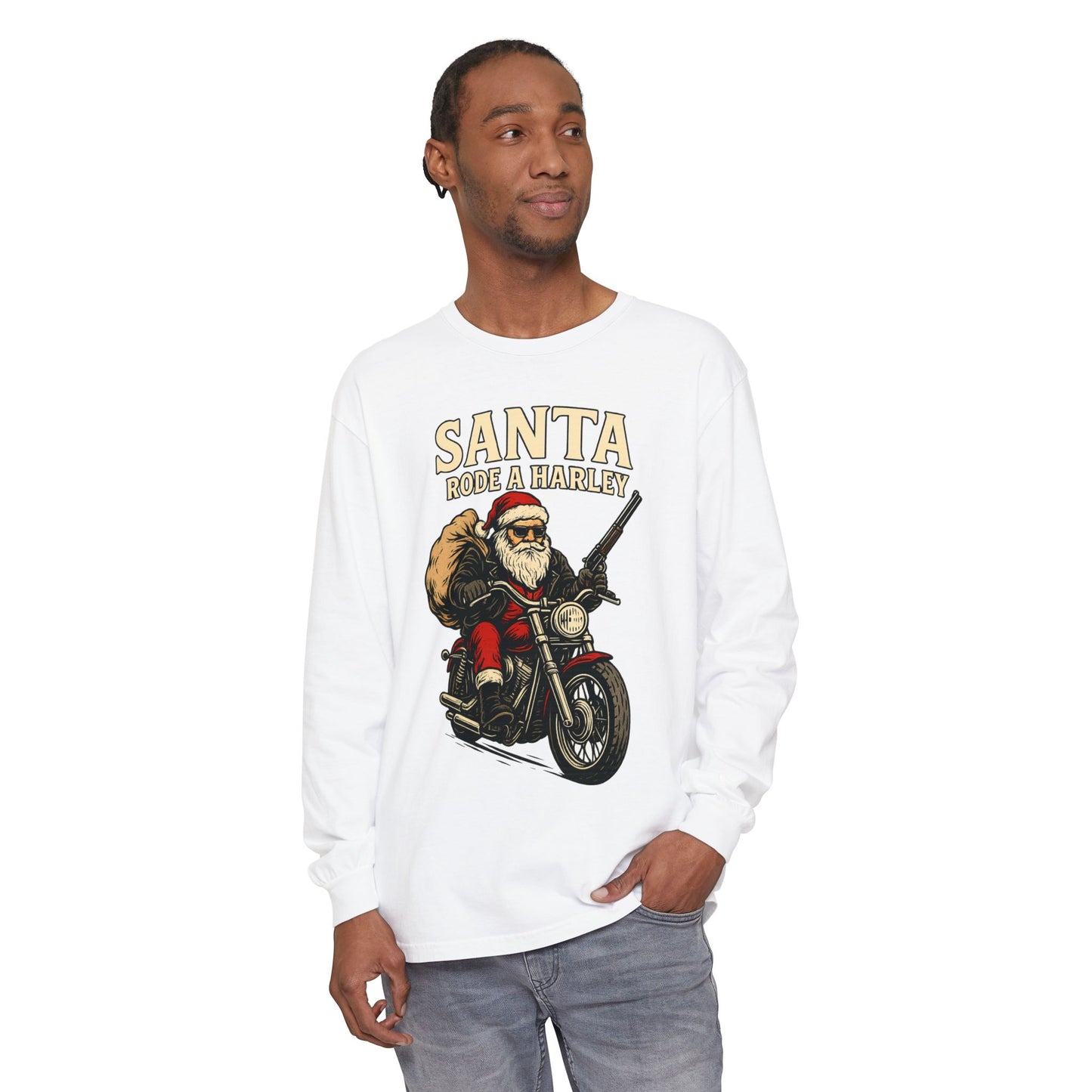 Santa Rode a Harley – Outlaw Christmas Edition Long Sleeve Tee