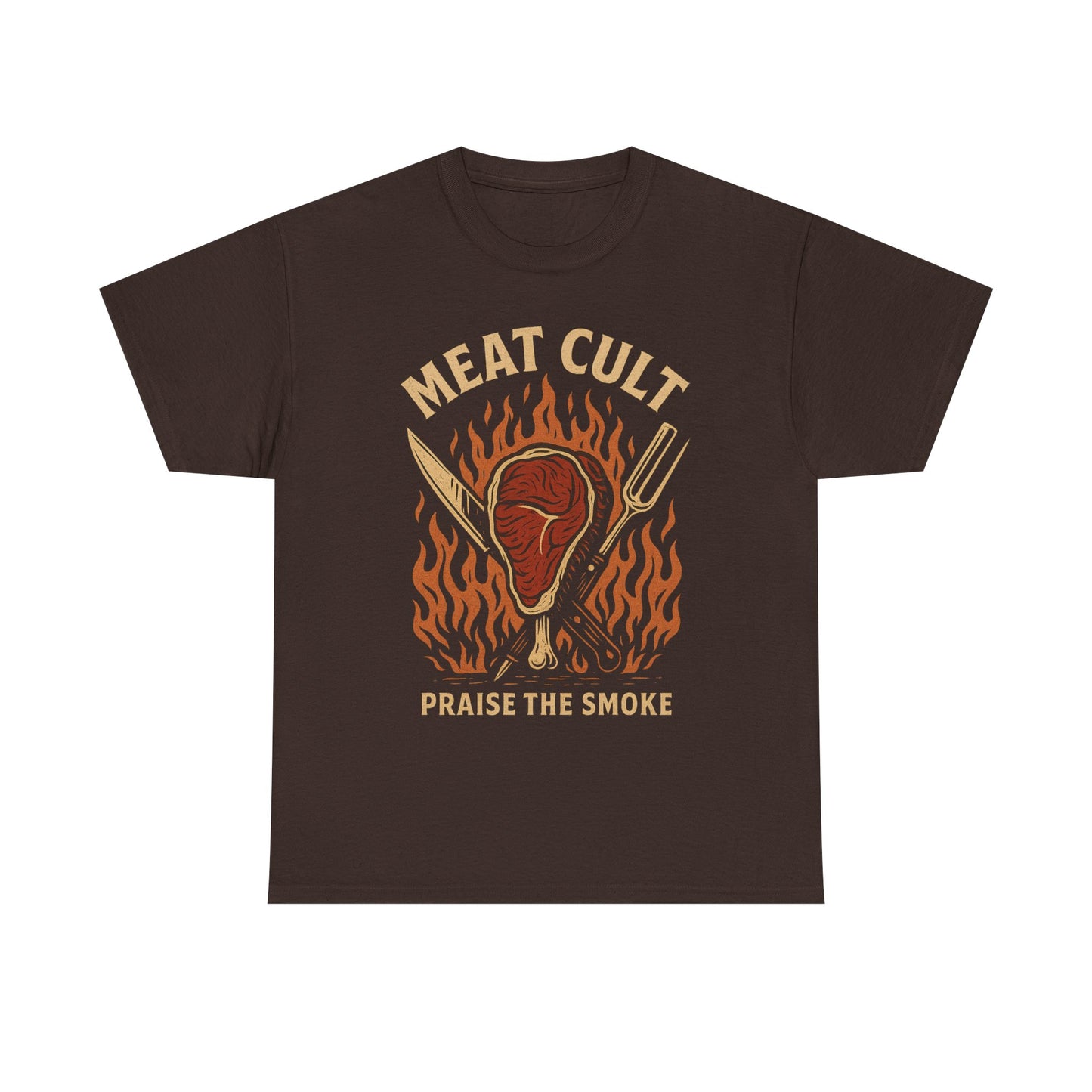 Meat Cult – Praise the Smoke | Outlaw BBQ T-Shirt