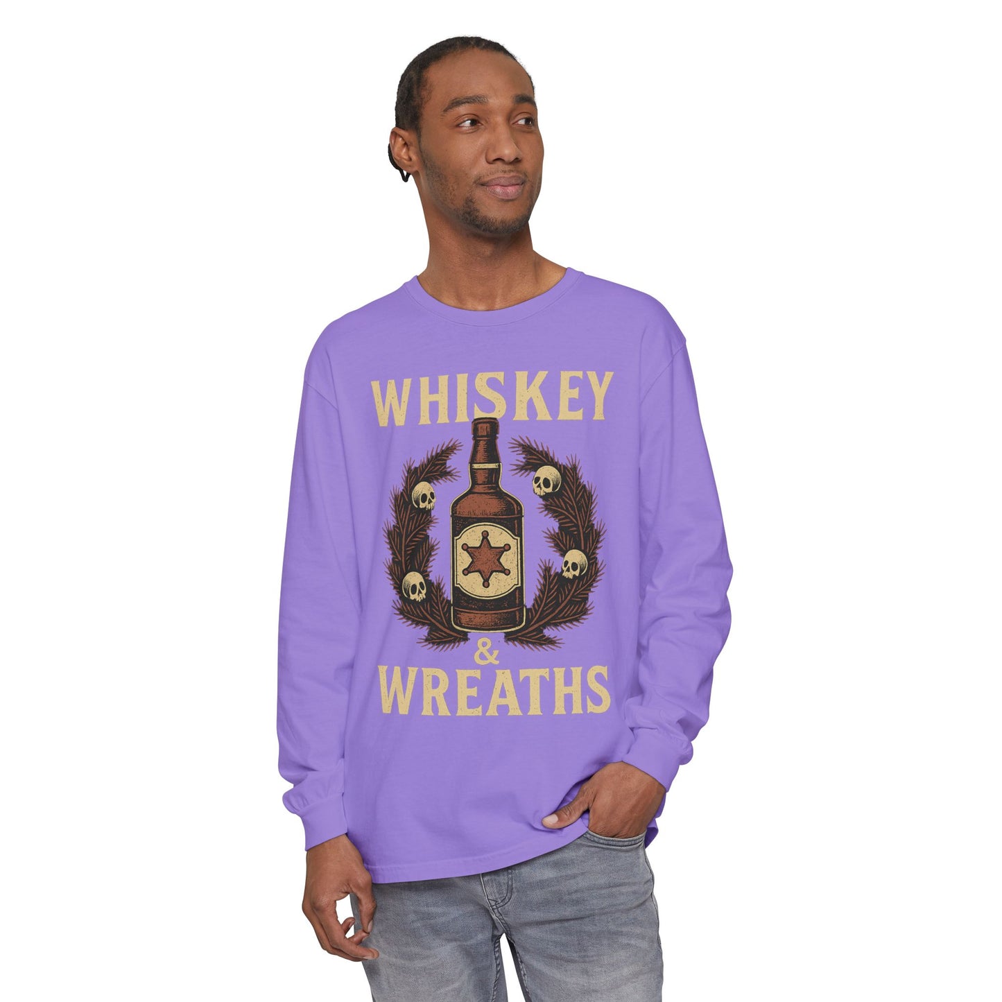 Whiskey & Wreaths – Outlaw Christmas Long Sleeve Tee