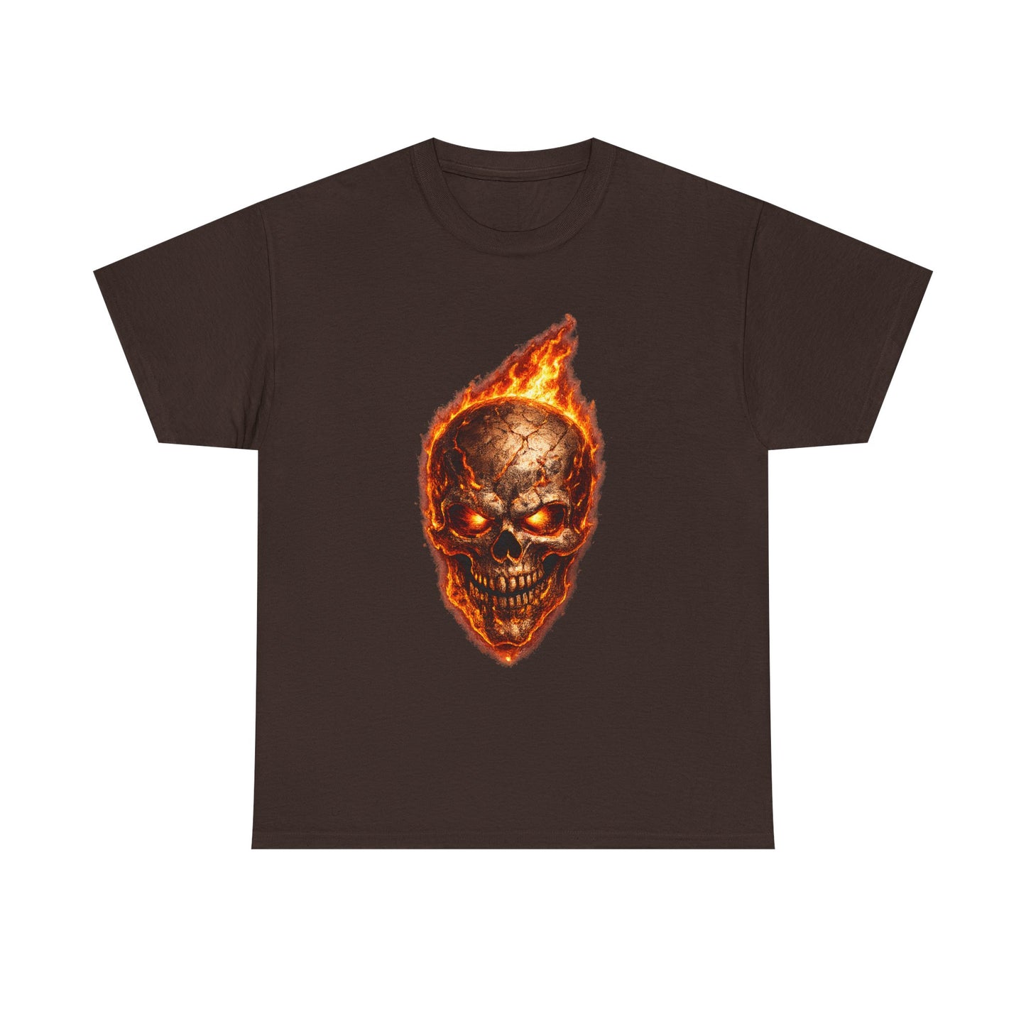 Forge Skull T-Shirt | Molten Skull Fire Metal Graphic