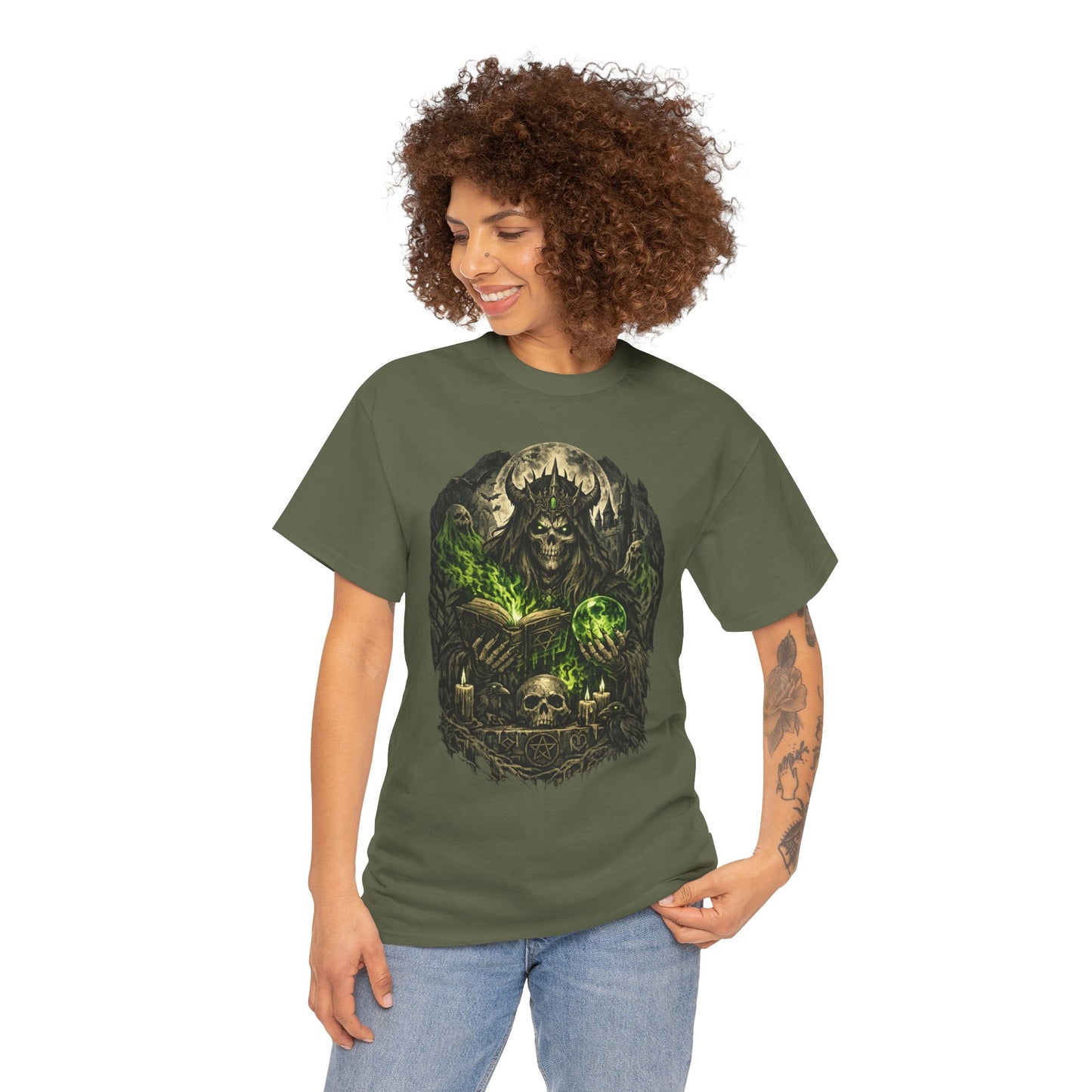 Demon King Skull Mage Tee — Dark Fantasy Graphic T‑Shirt