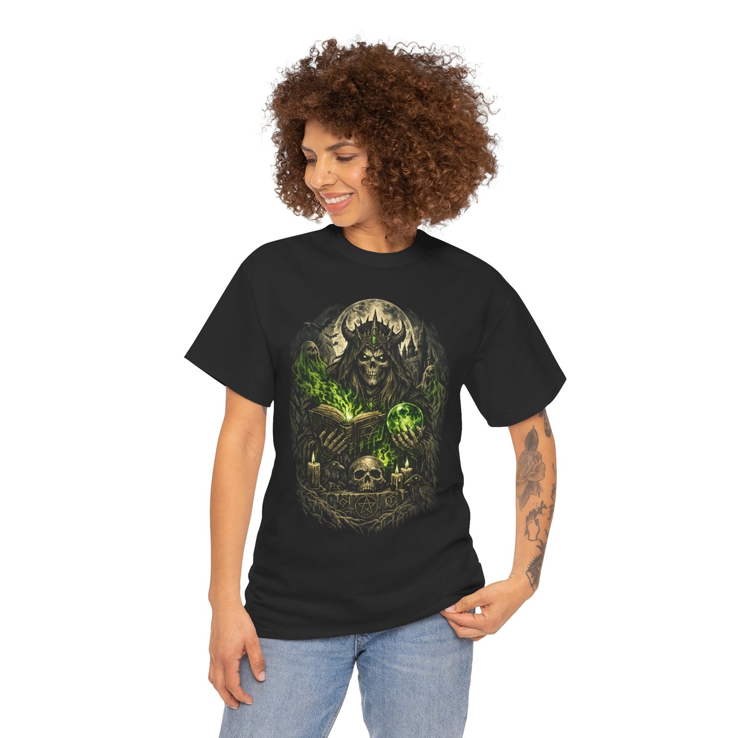 Demon King Skull Mage Tee — Dark Fantasy Graphic T‑Shirt