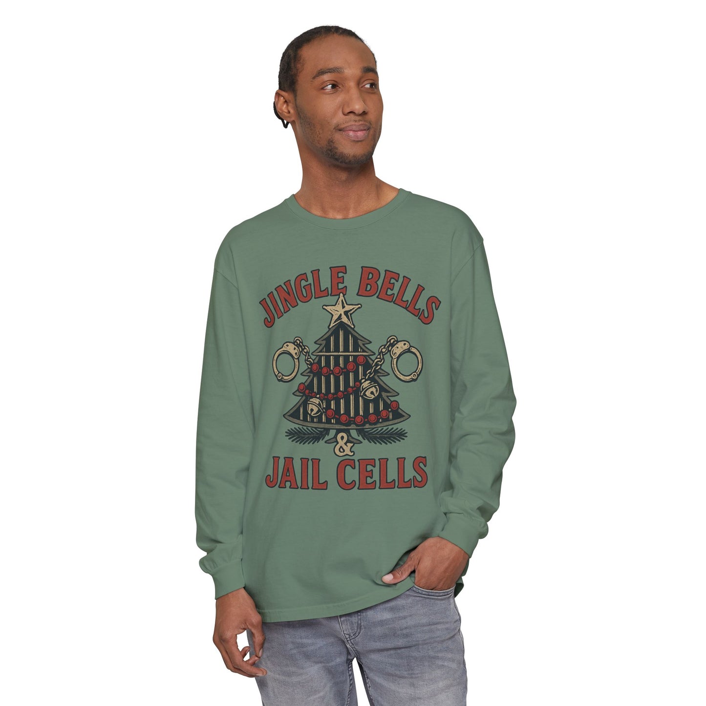 Jingle Bells & Jail Cells – Outlaw Christmas Long Sleeve Shirt