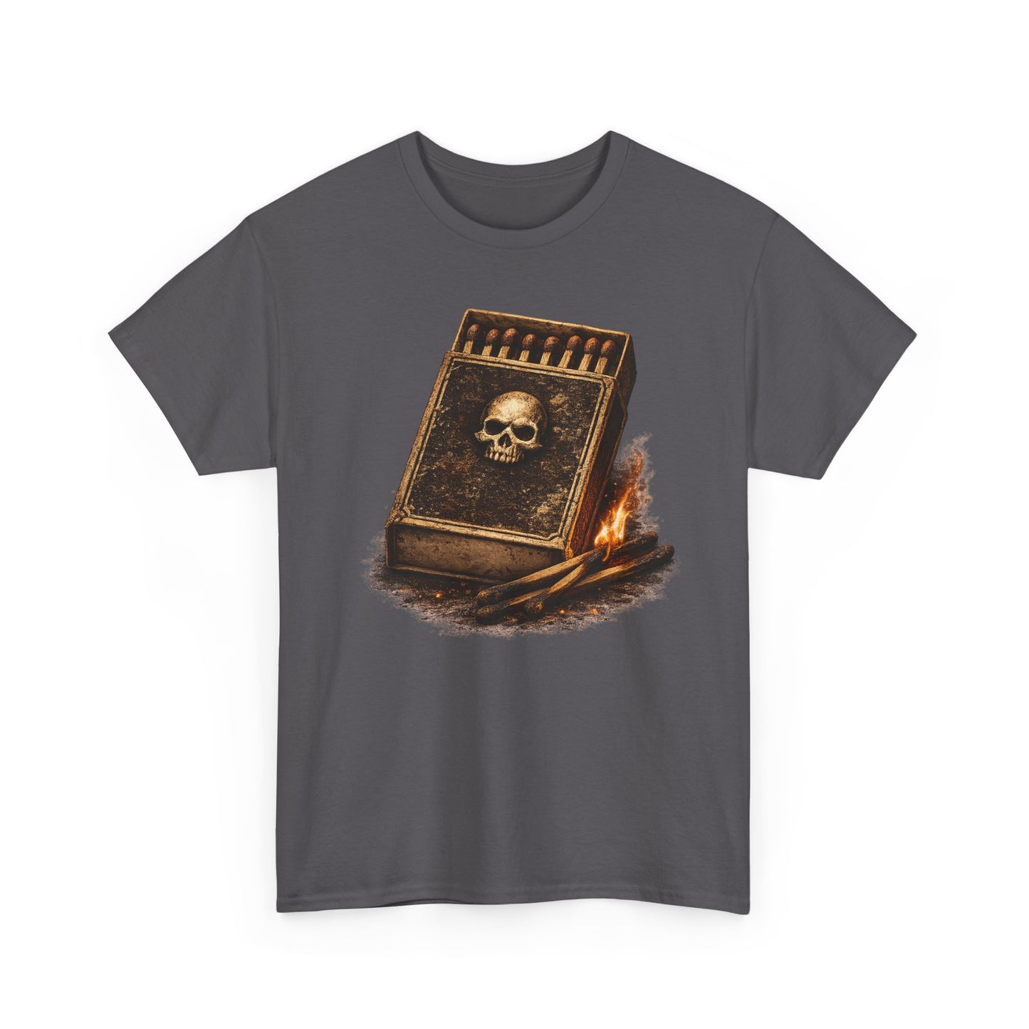 Outlaw Matchbox T-Shirt | Vintage Skull Matchbox Graphic