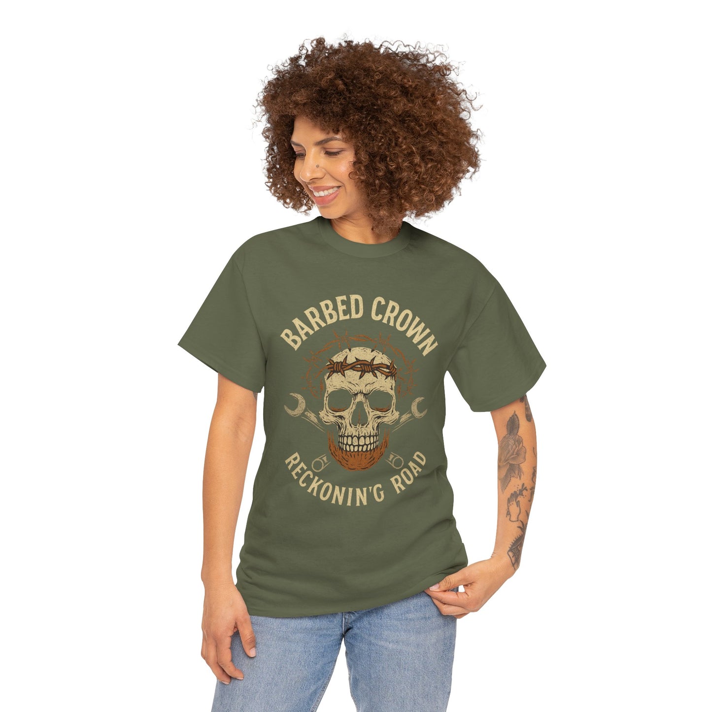Outlaw Heart – Vintage Engine Emblem - Unisex Heavy Cotton Tee