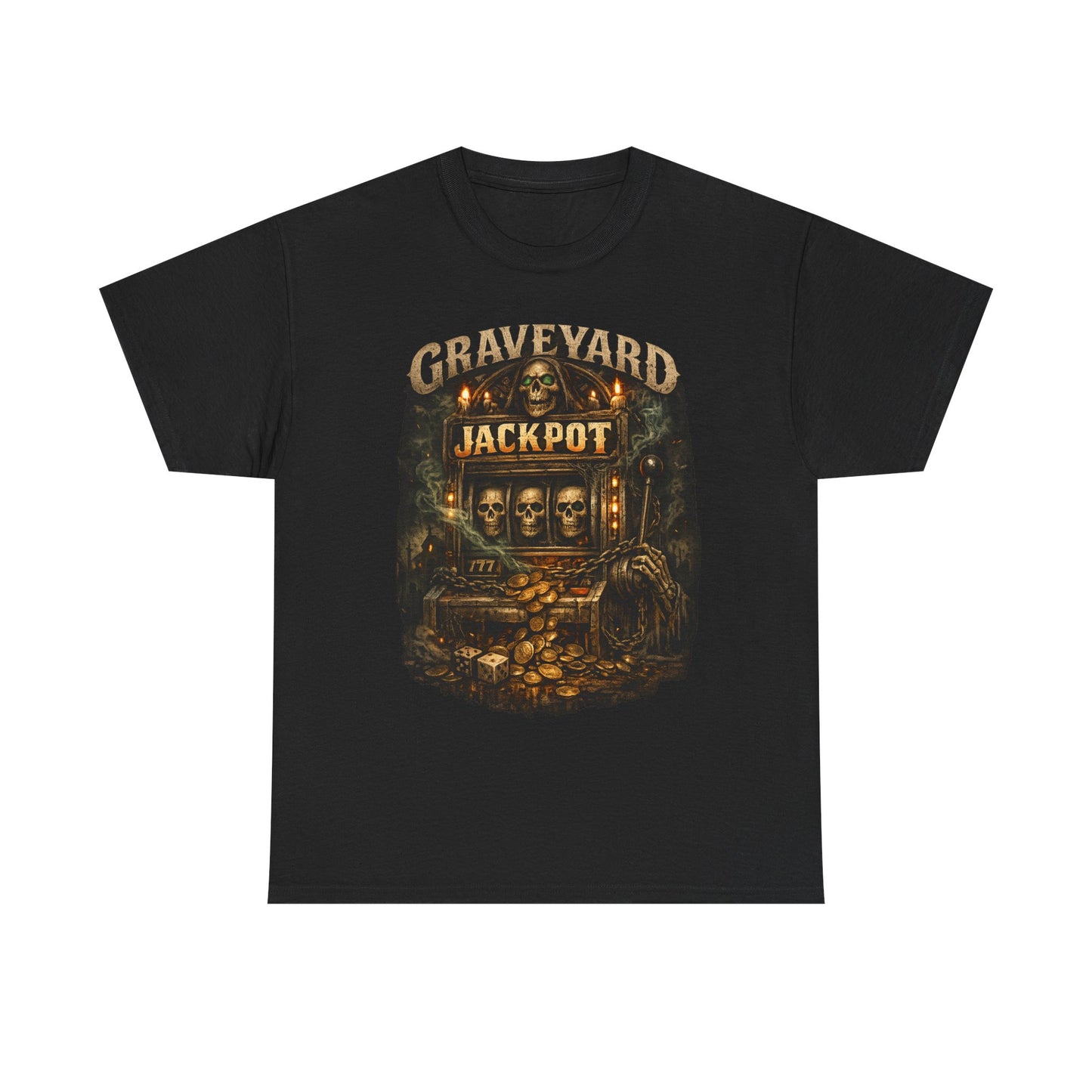 Graveyard Jackpot T-Shirt | Haunted Slot Machine Graphic
