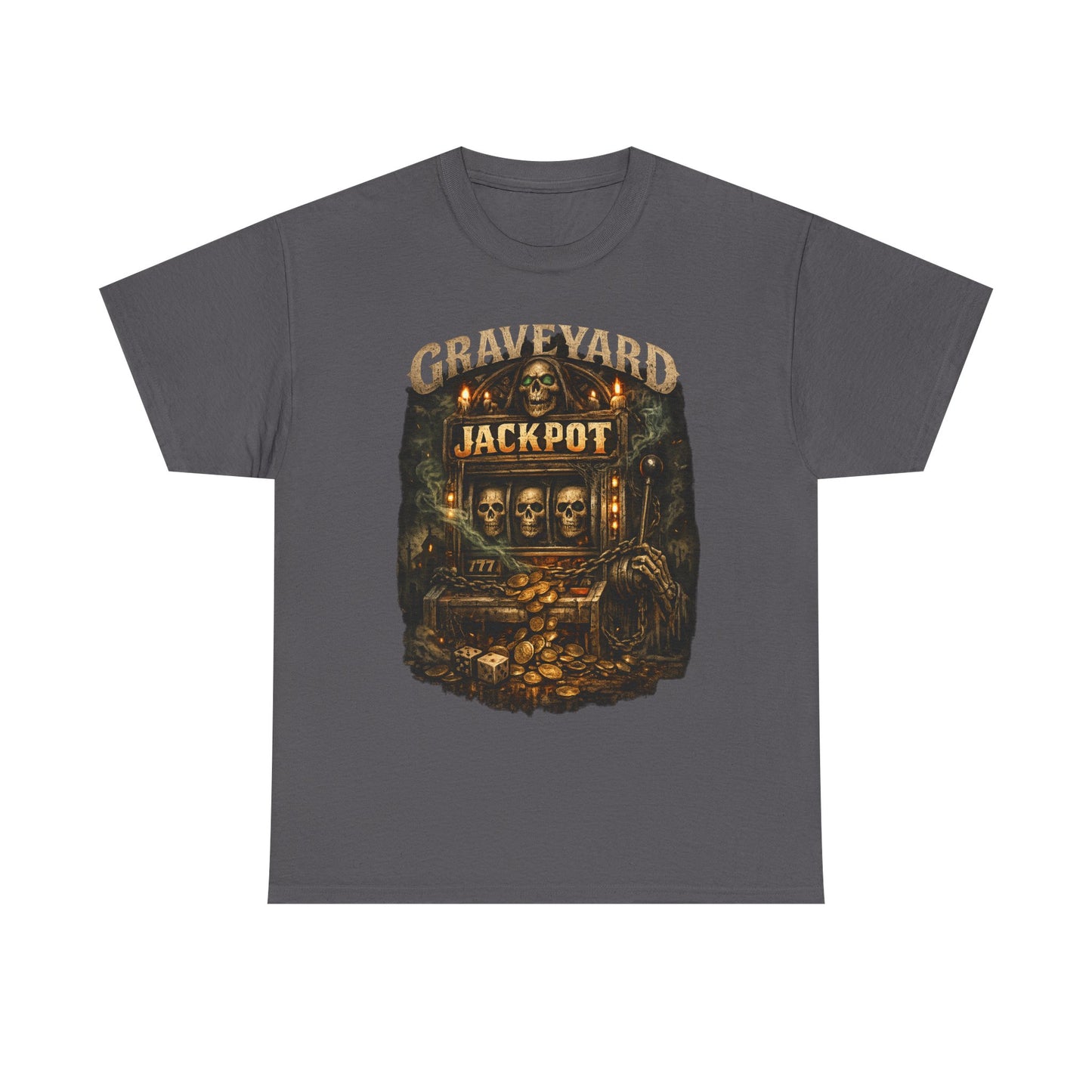 Graveyard Jackpot T-Shirt | Haunted Slot Machine Graphic