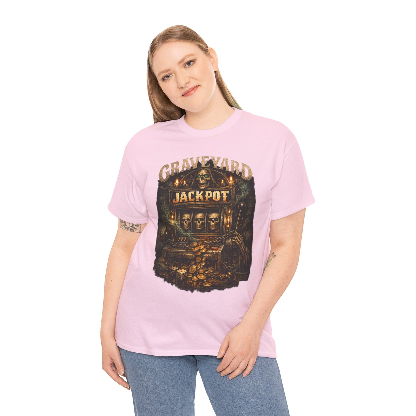 Graveyard Jackpot T-Shirt | Haunted Slot Machine Graphic