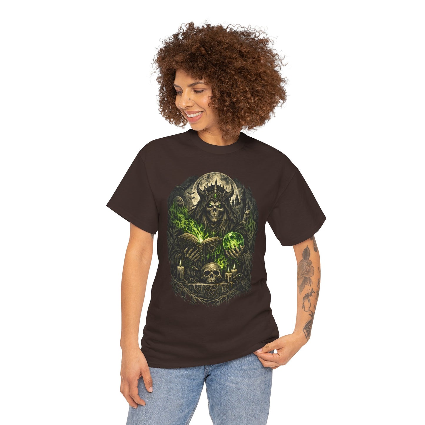 Demon King Skull Mage Tee — Dark Fantasy Graphic T‑Shirt