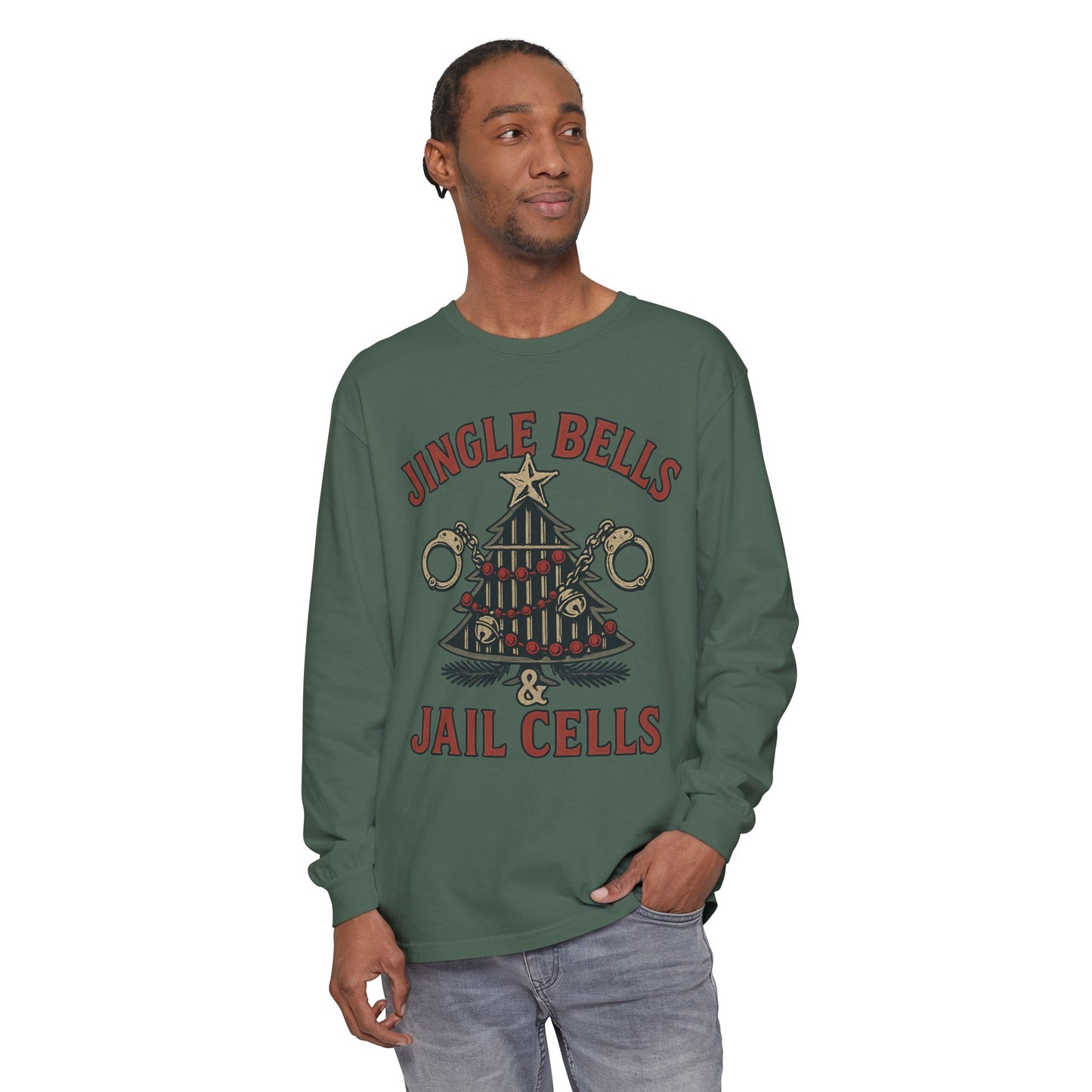 Jingle Bells & Jail Cells – Outlaw Christmas Long Sleeve Shirt