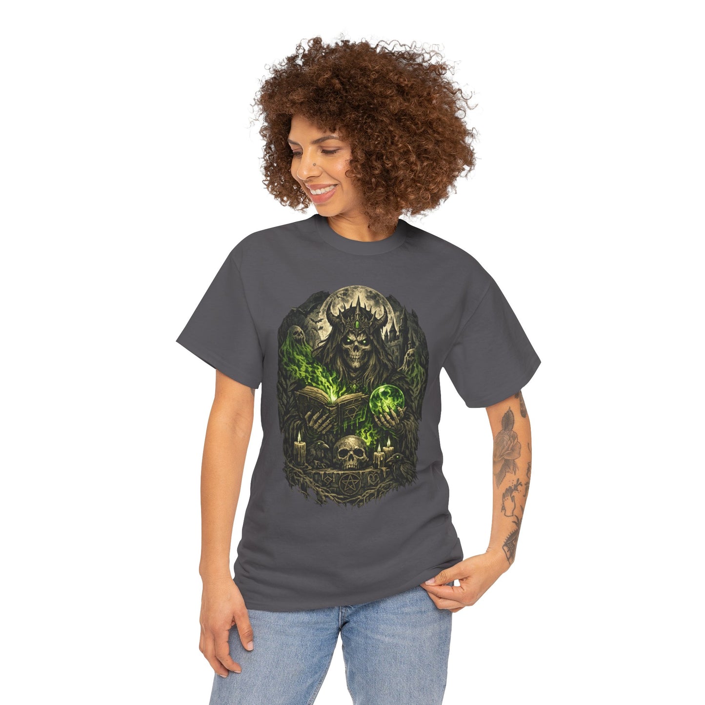 Demon King Skull Mage Tee — Dark Fantasy Graphic T‑Shirt