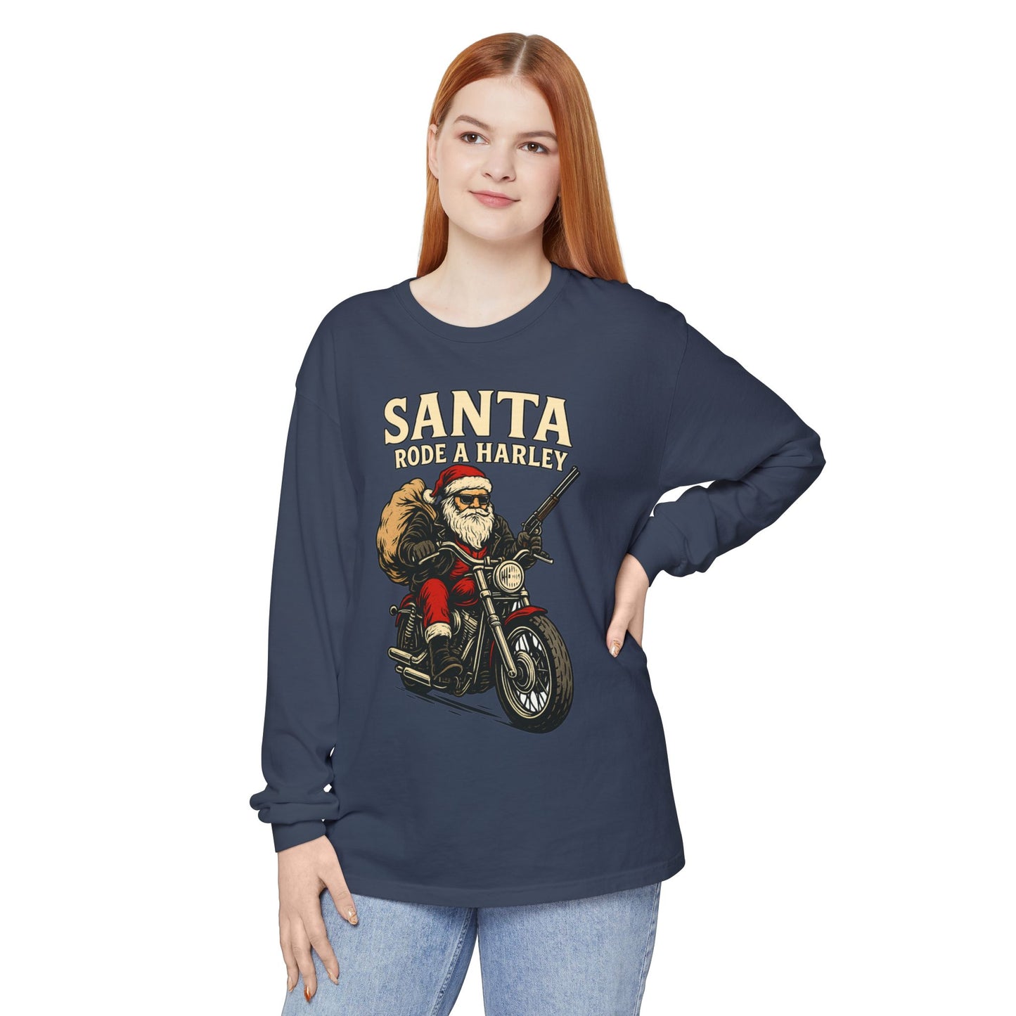 Santa Rode a Harley – Outlaw Christmas Edition Long Sleeve Tee