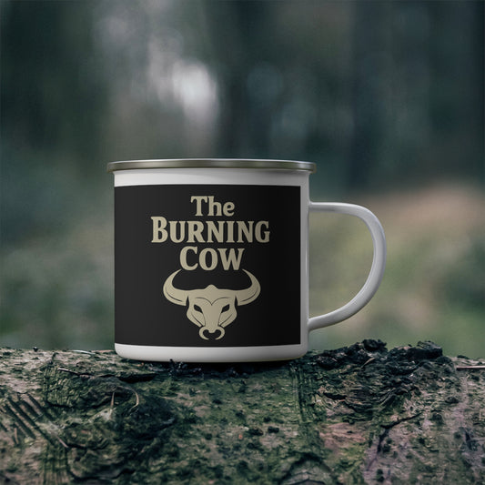 The Burning Cow – Enamel Camping Mug