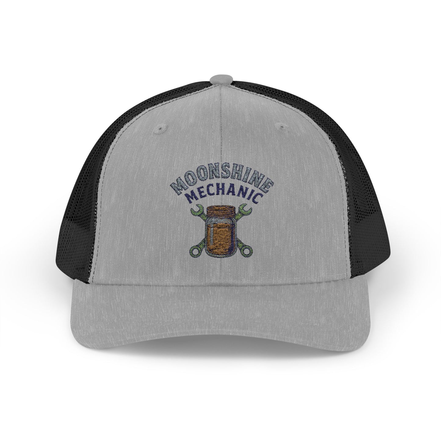 Moonshine Mechanic Trucker Cap – Fixing Problems One Jar at a Time