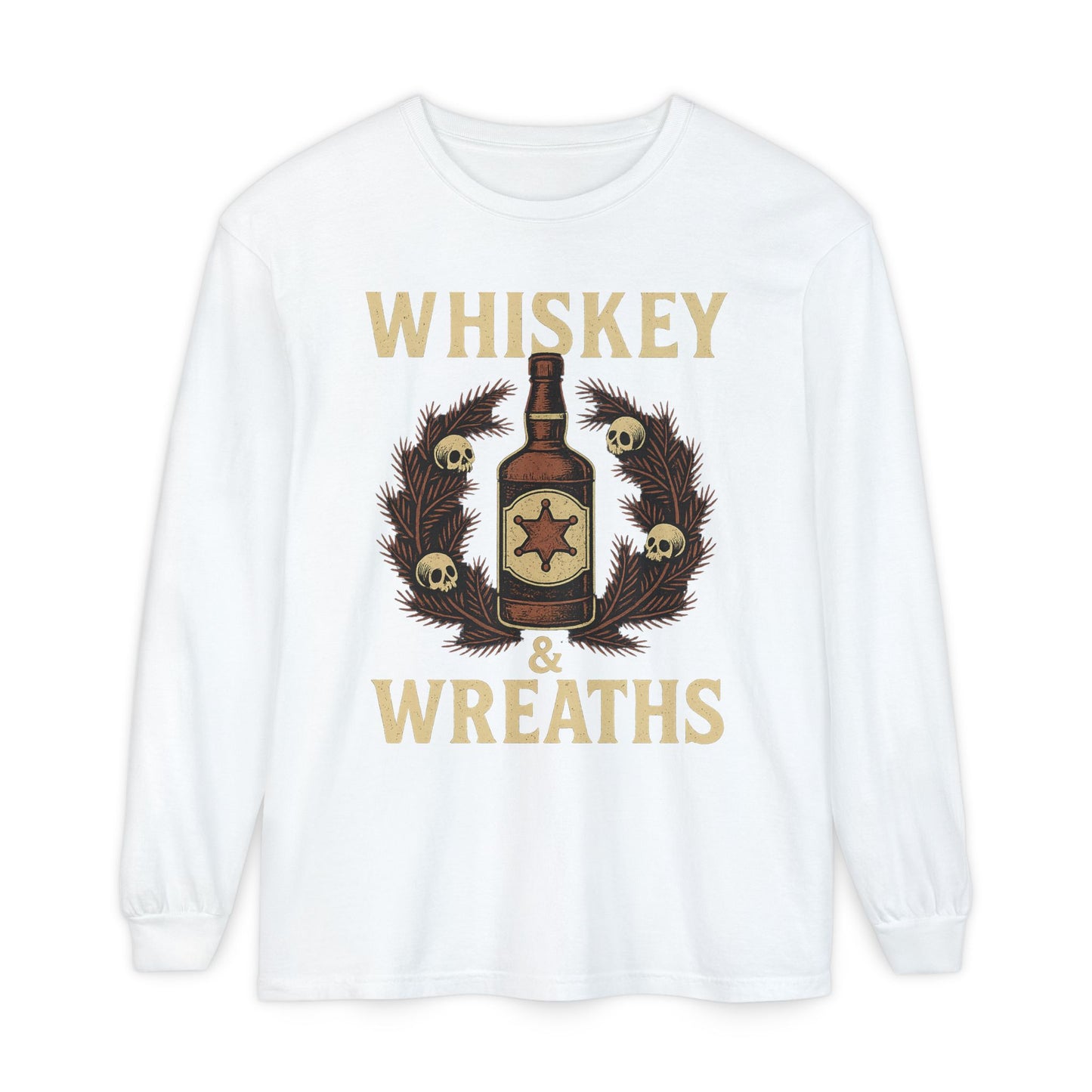 Whiskey & Wreaths – Outlaw Christmas Long Sleeve Tee