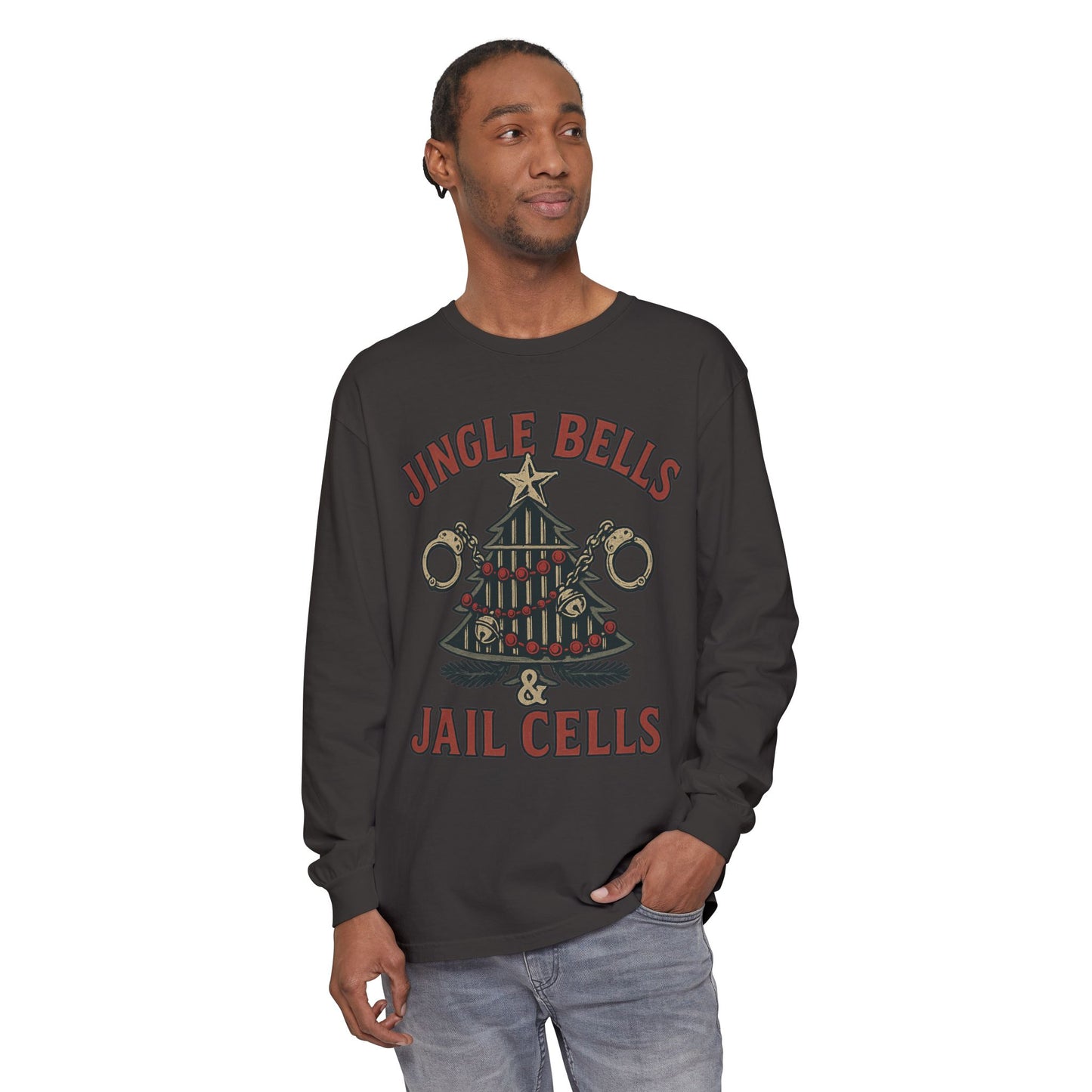 Jingle Bells & Jail Cells – Outlaw Christmas Long Sleeve Shirt